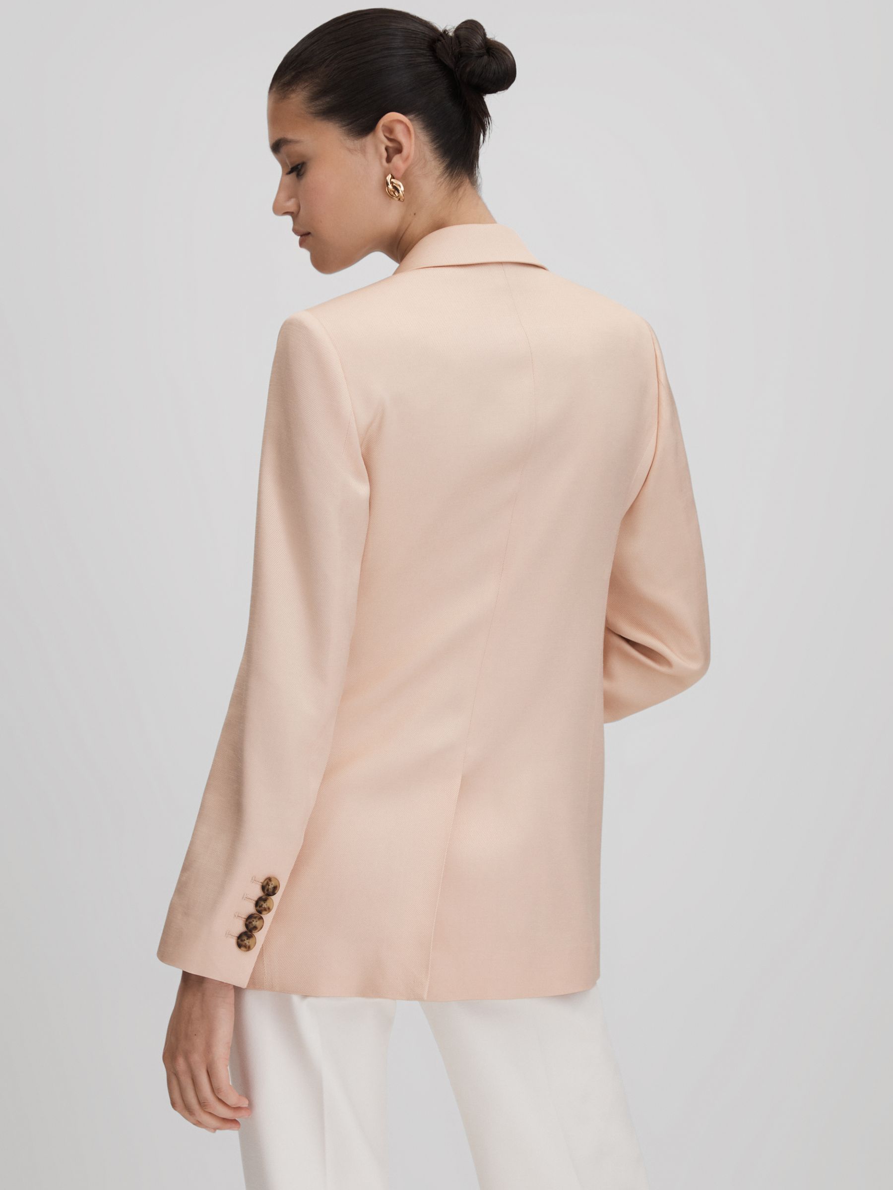 Double Breasted Satin Blazer in Pink - Image 5 of 6