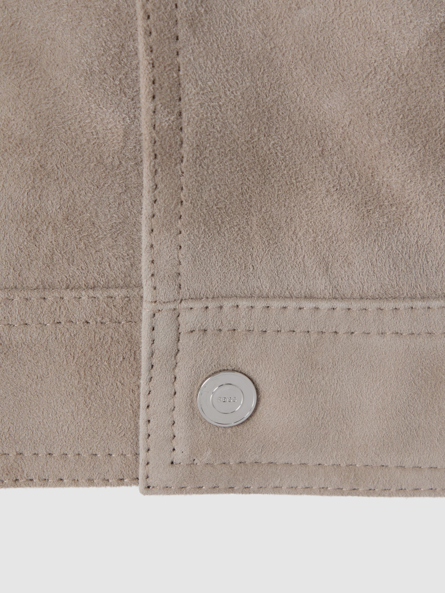 Suede Twin Pocket Overshirt in Mink - Image 7 of 7