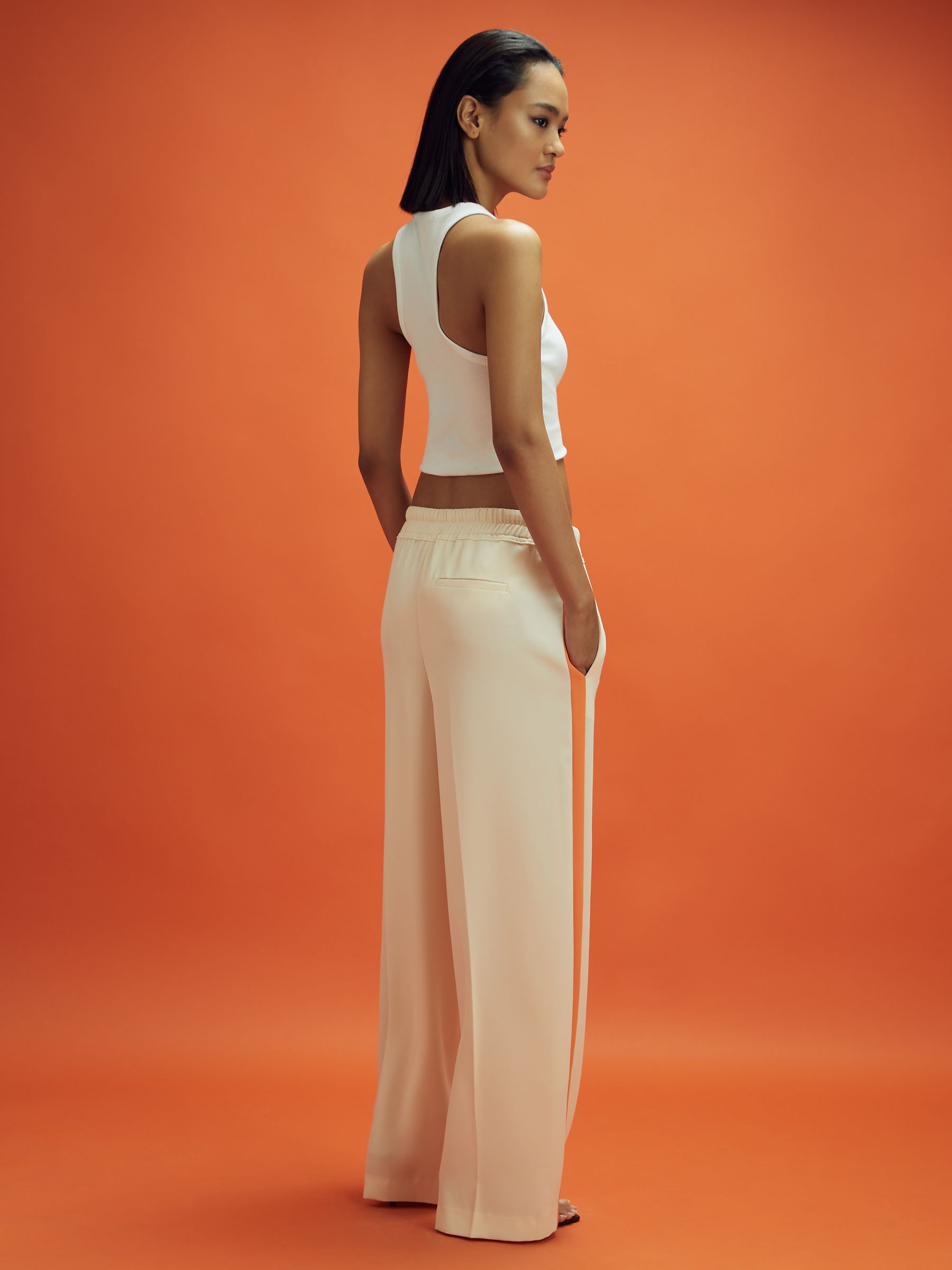 McLaren F1 Side Stripe Drawstring Trousers in Off White/Papaya - Image 5 of 7