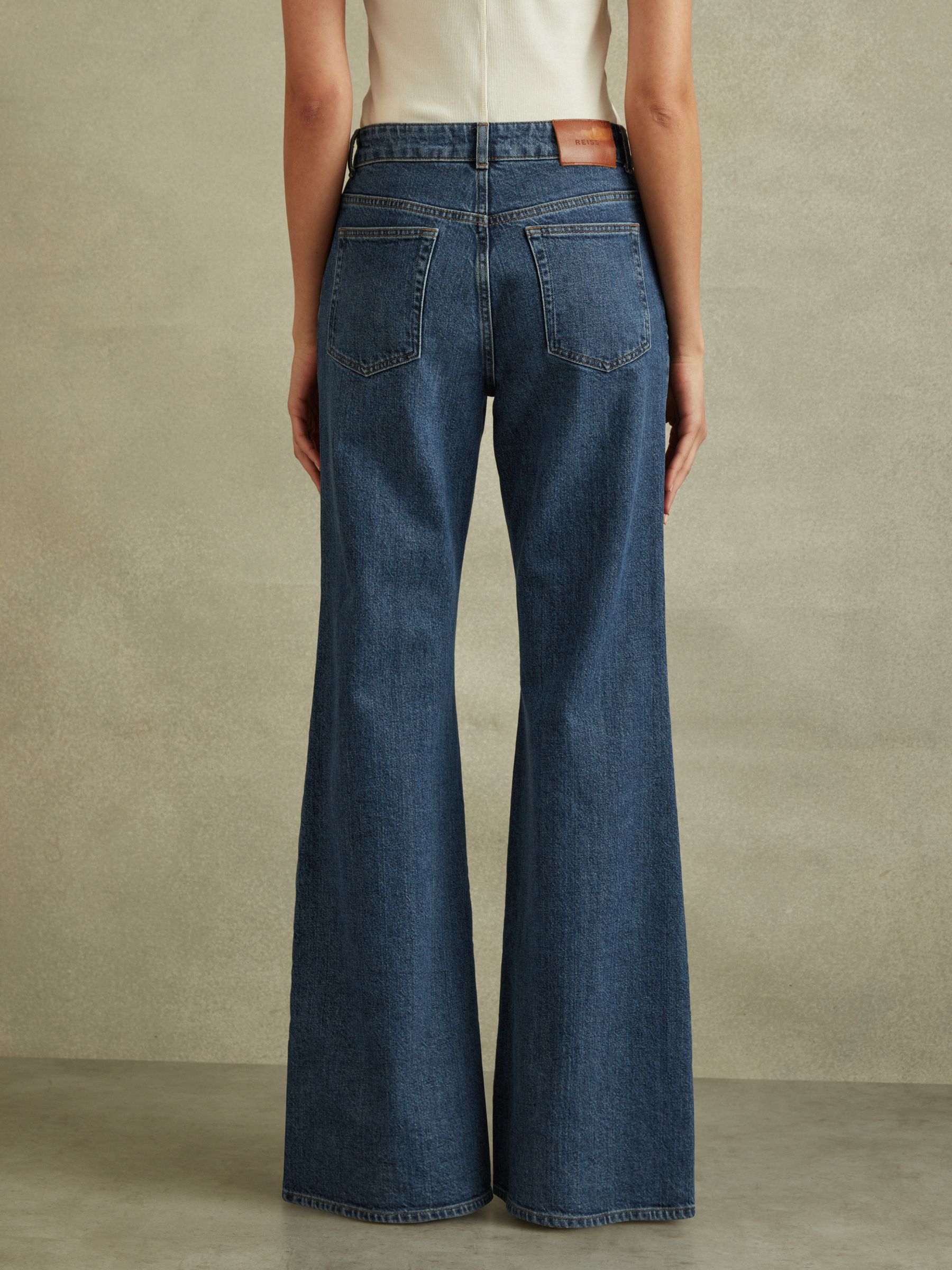 Flared Front Seam Jeans in Mid Blue - Image 5 of 6