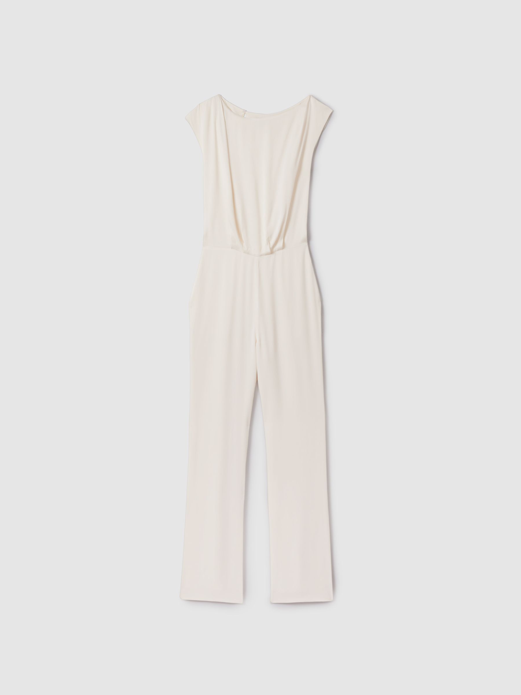 Draped Jumpsuit in Ivory - Image 2 of 6