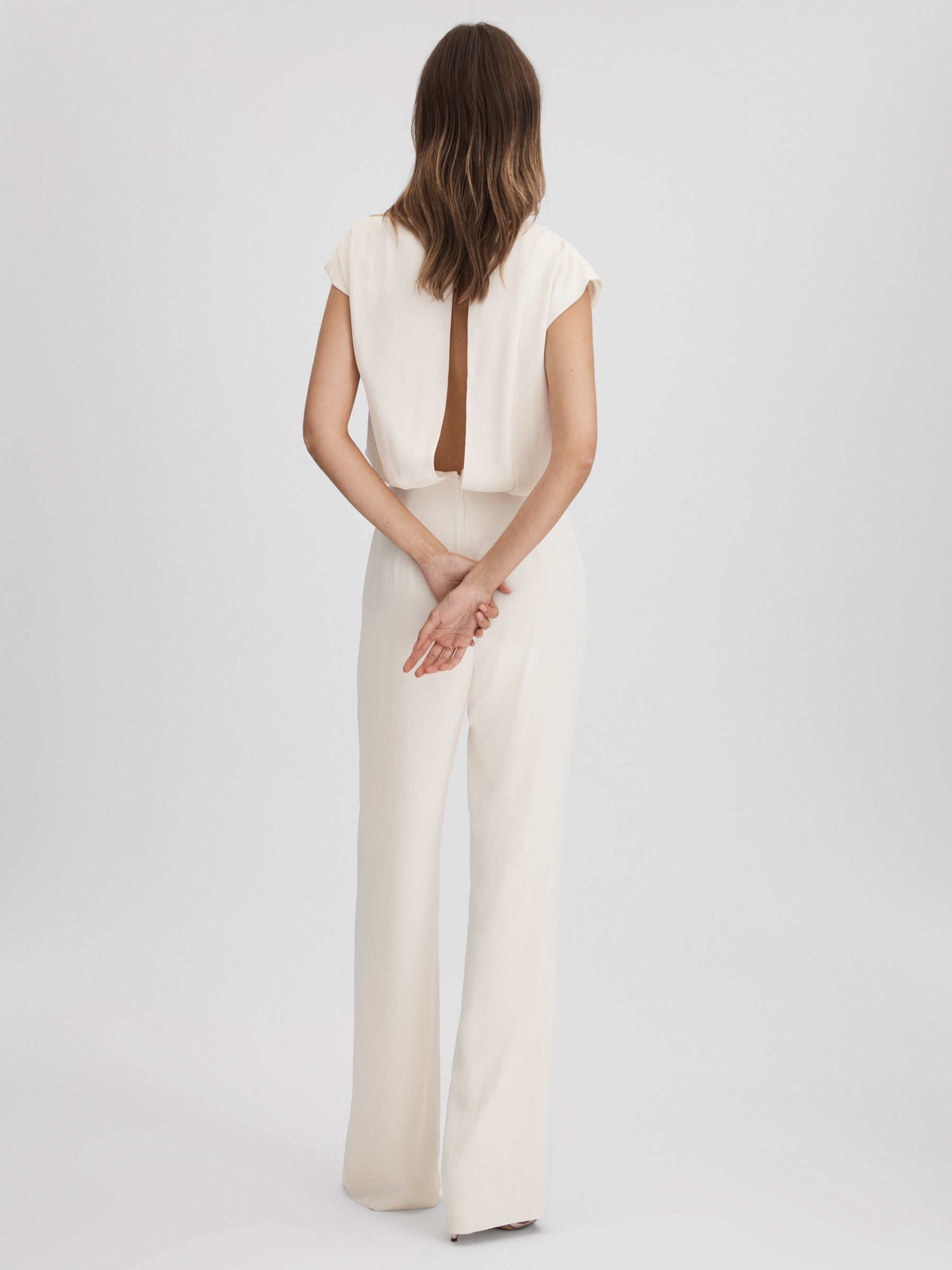 Draped Jumpsuit in Ivory - Image 5 of 6