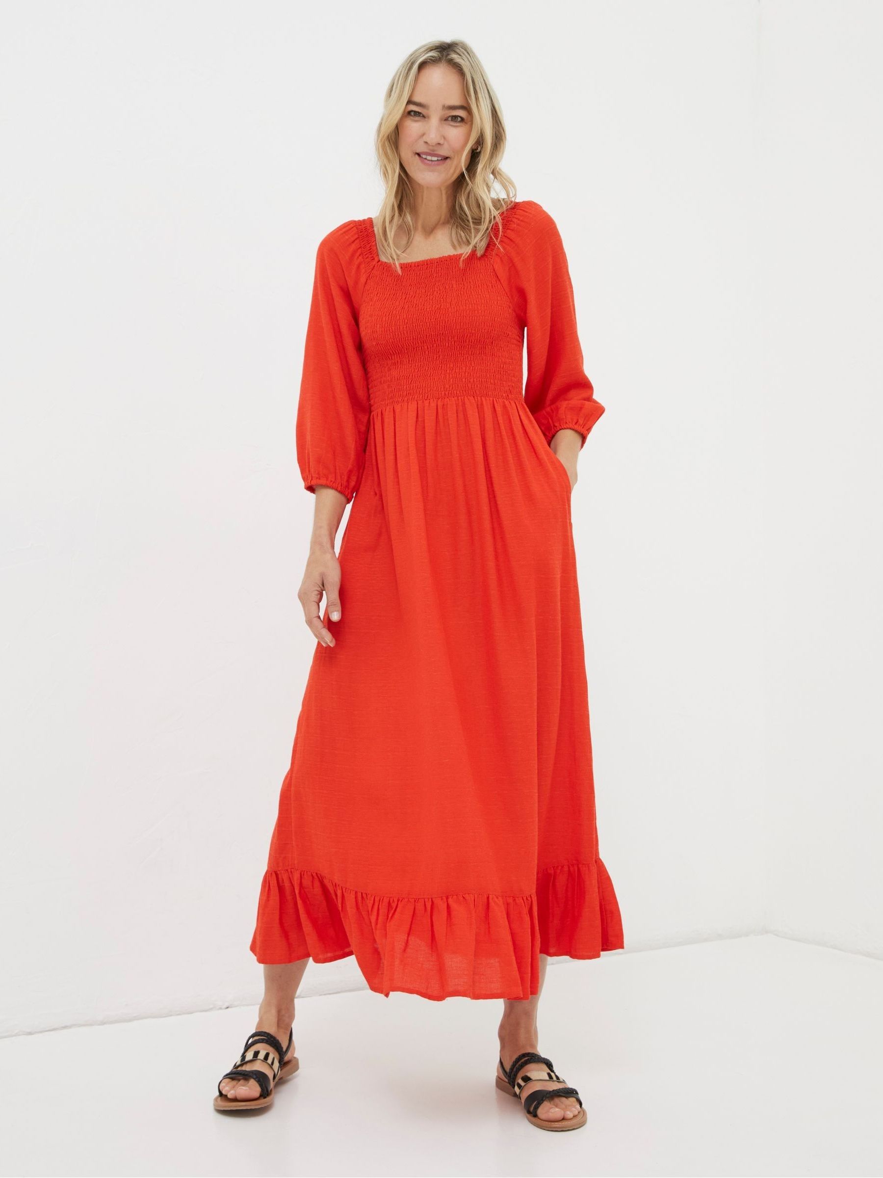 fat face red dress Red Adele Midi Dress