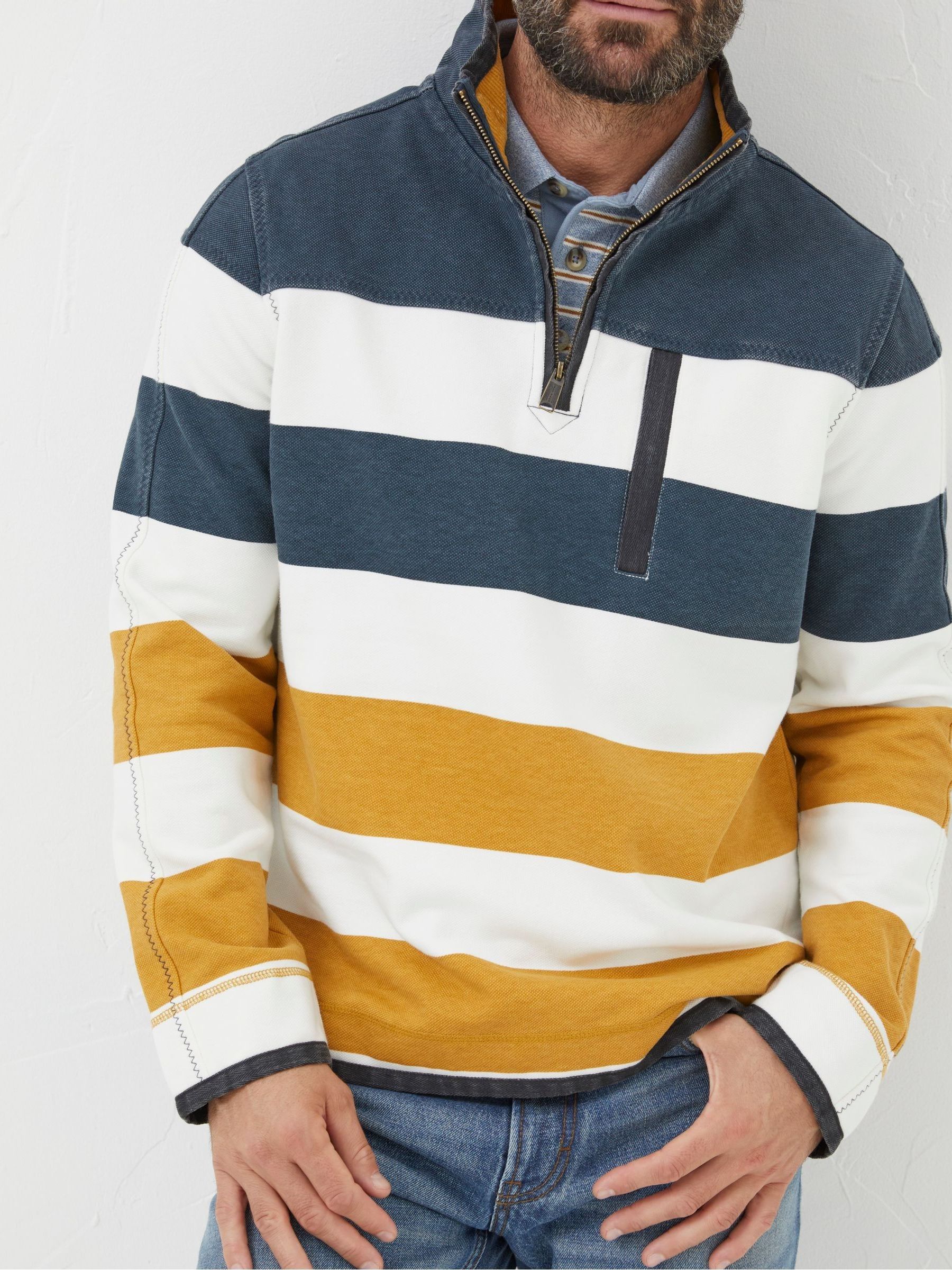 Airlie Yellow Rugby Stripe Sweatshirt - Image 3 of 6