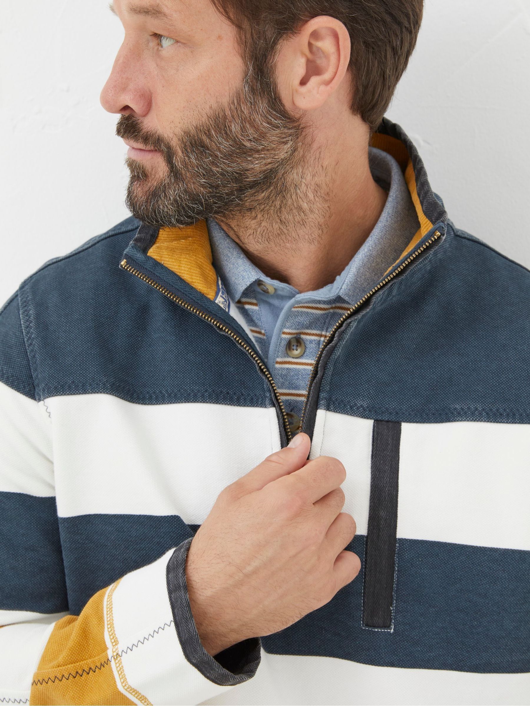 Airlie Yellow Rugby Stripe Sweatshirt - Image 4 of 6