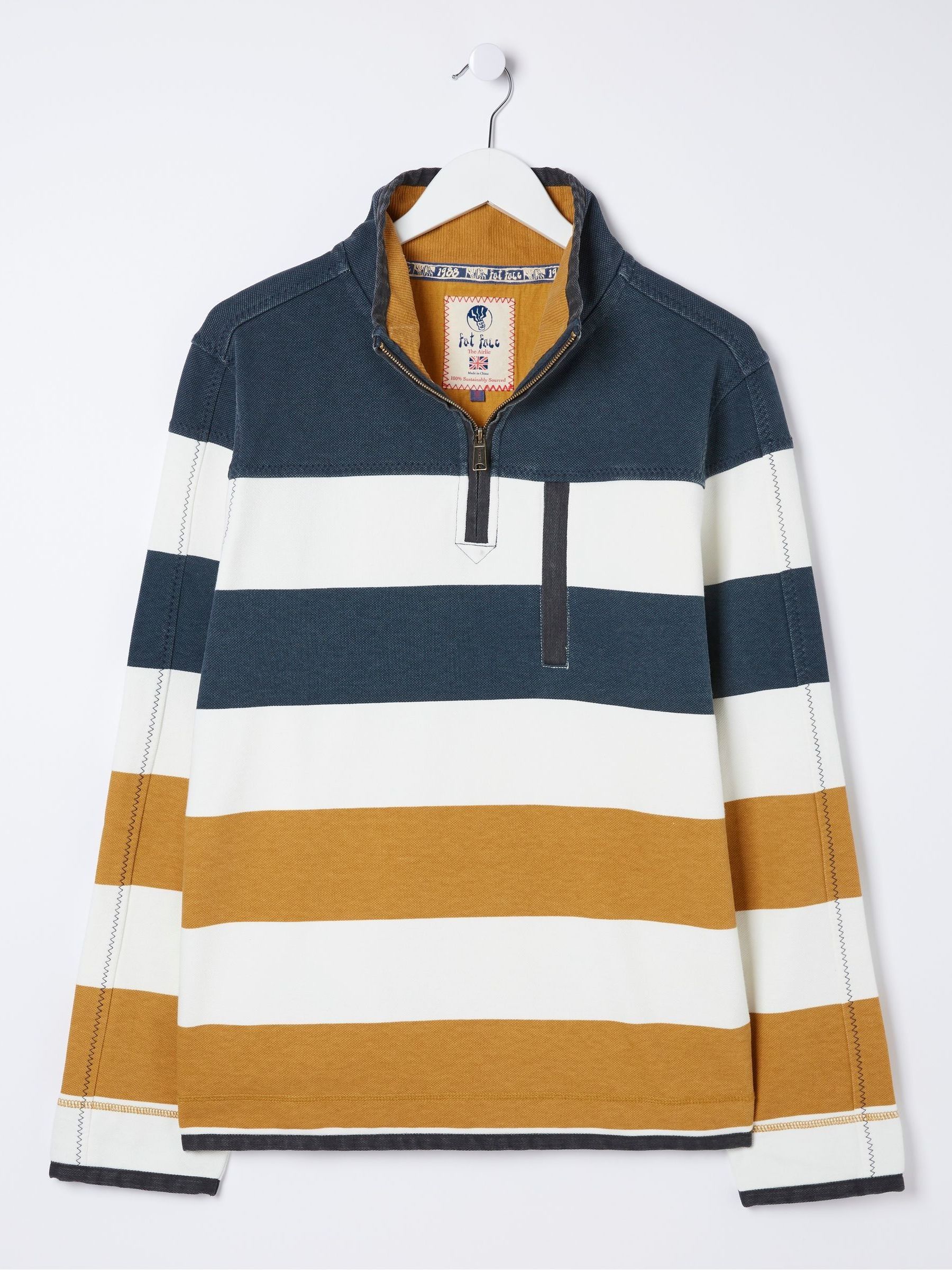 Airlie Yellow Rugby Stripe Sweatshirt - Image 6 of 6