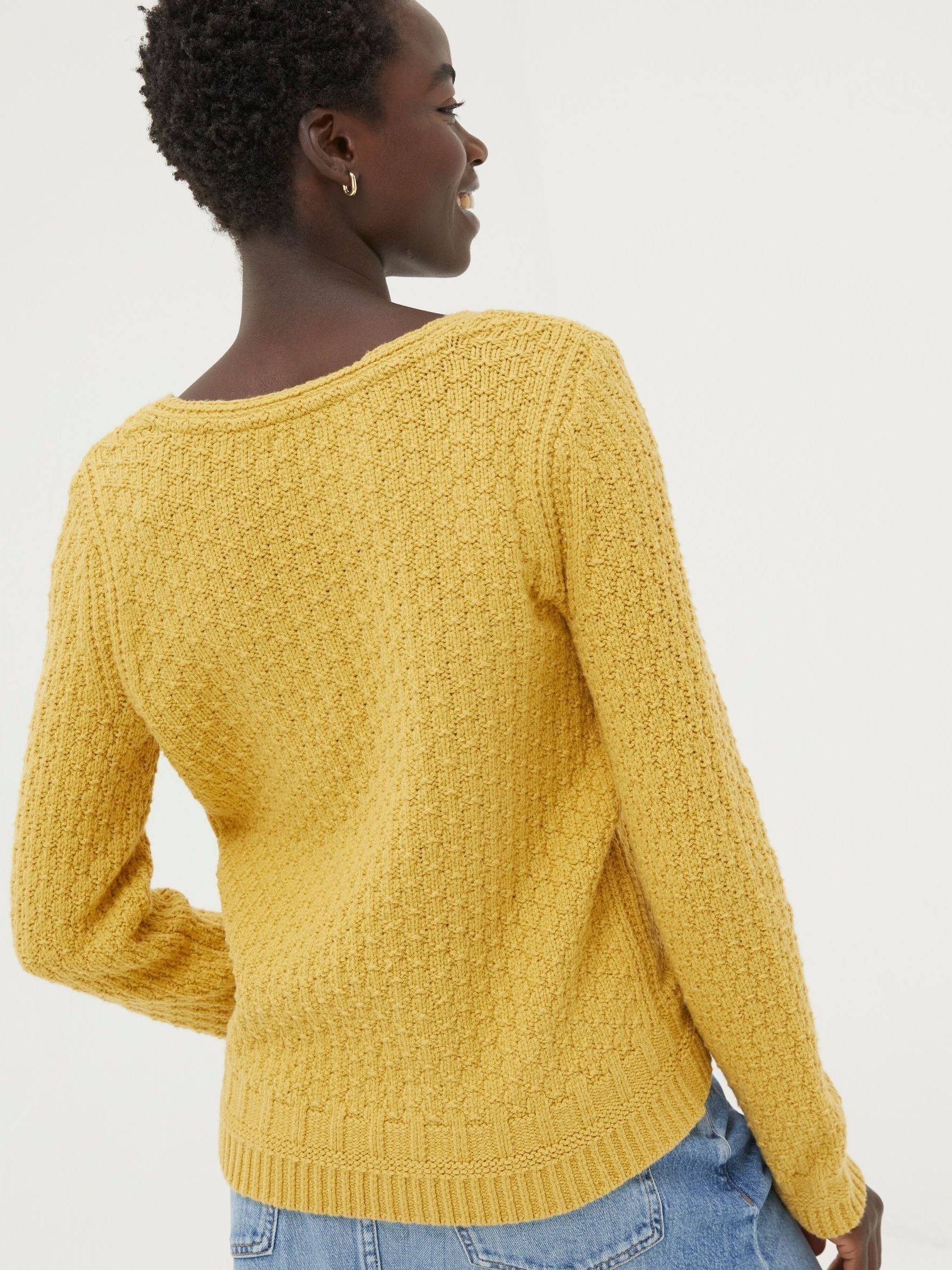 Yellow V-Neck Jumper - Image 2 of 4