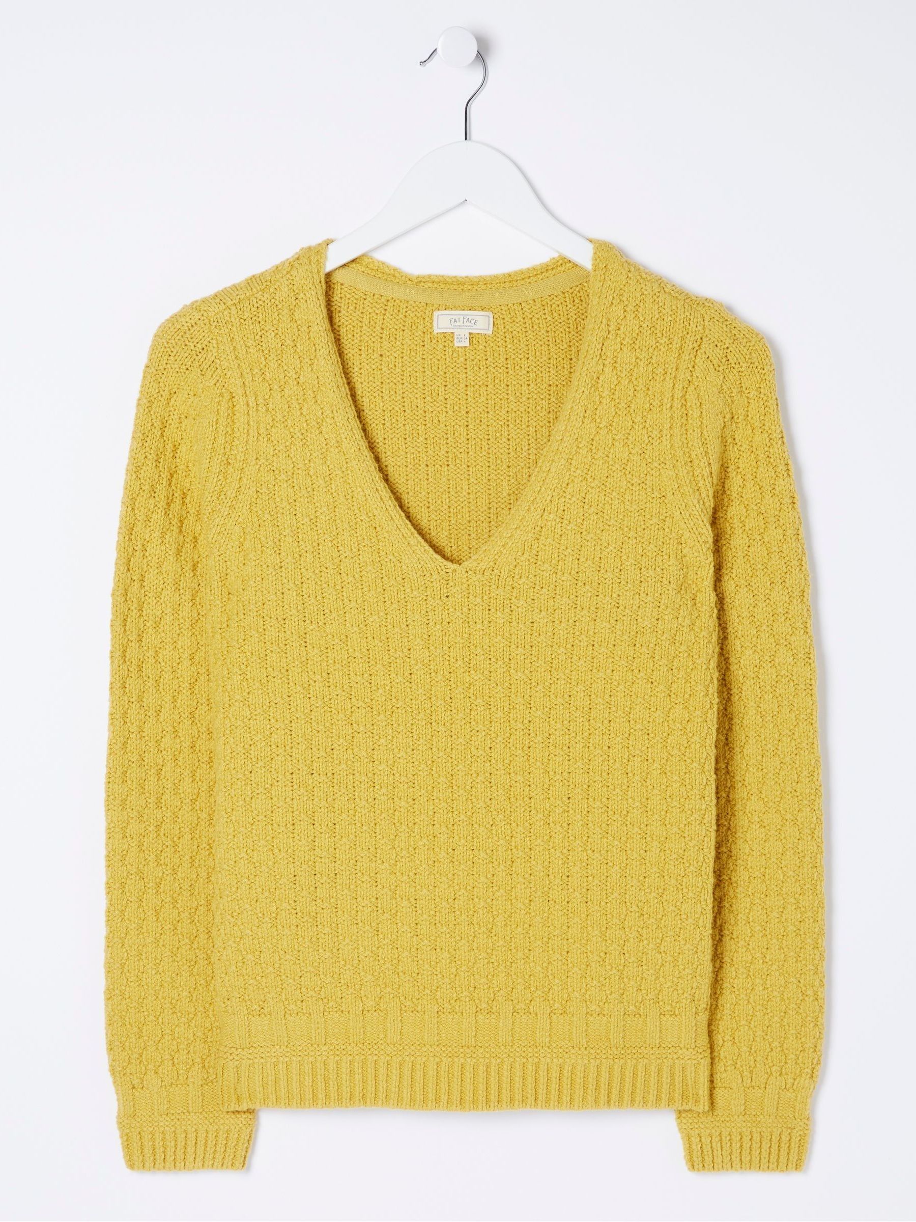 Yellow V-Neck Jumper - Image 4 of 4