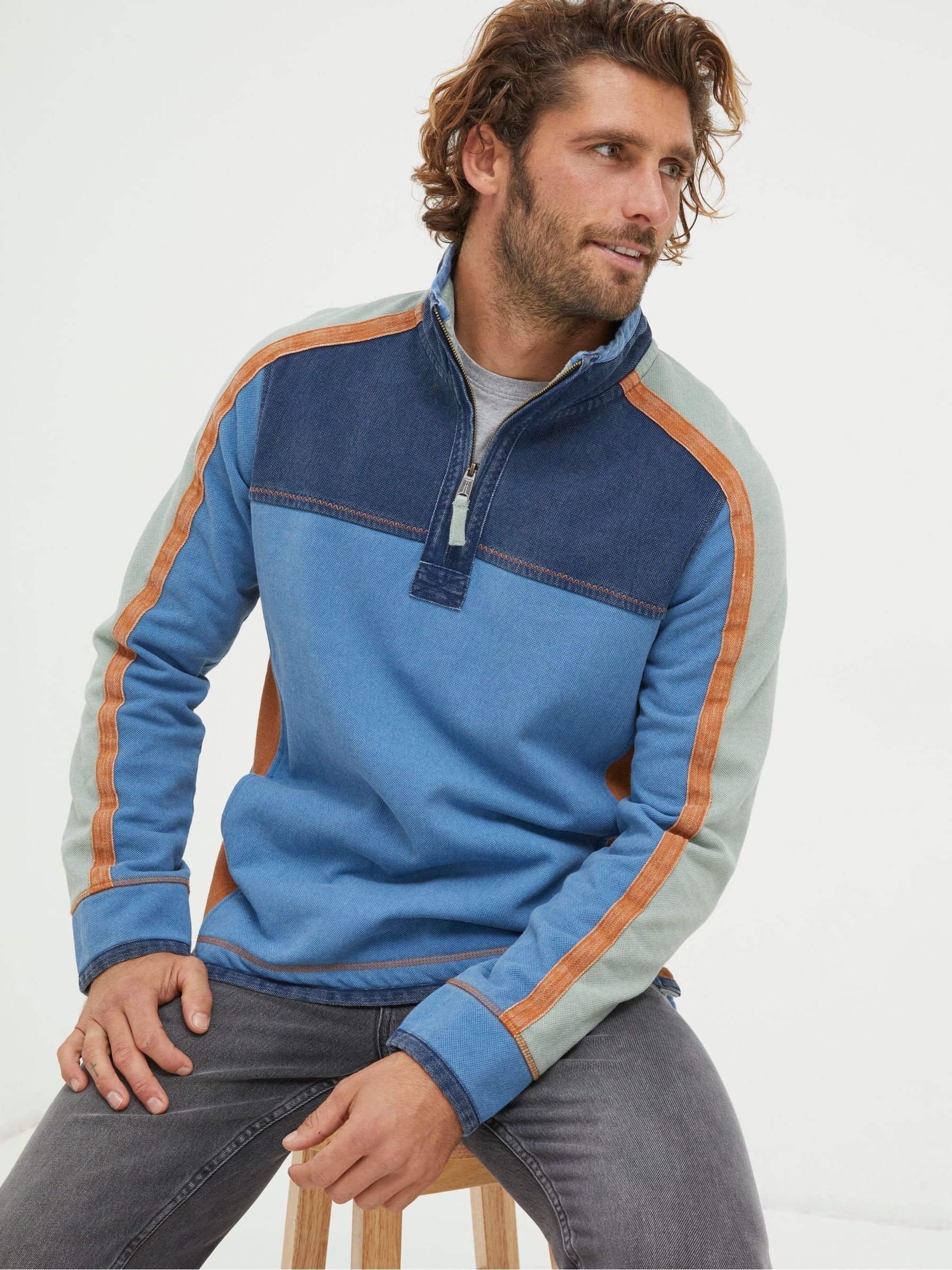Airlie Blue Panel Contrast Sweatshirt - Image 1 of 5