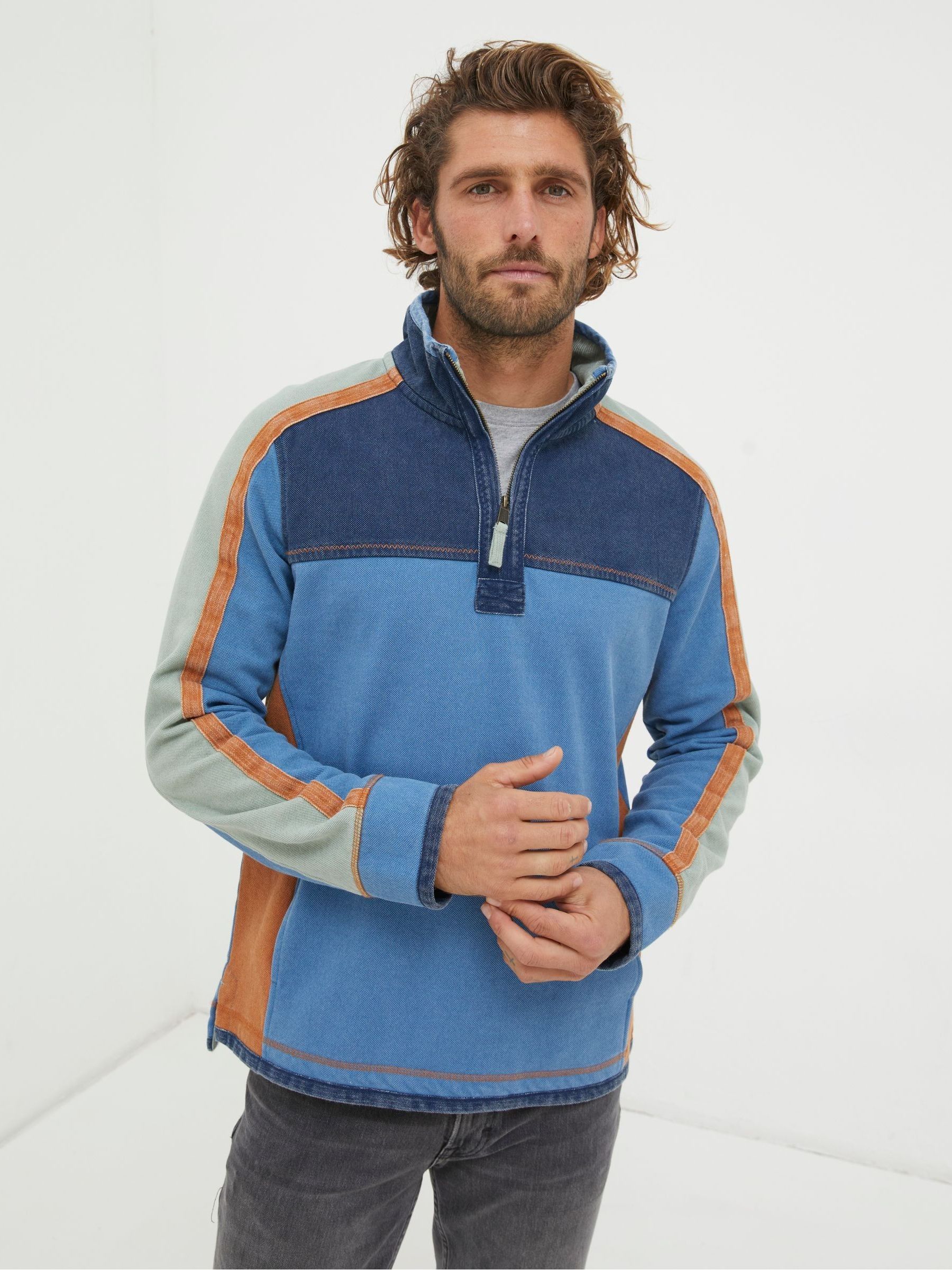 Airlie Blue Panel Contrast Sweatshirt - Image 3 of 5