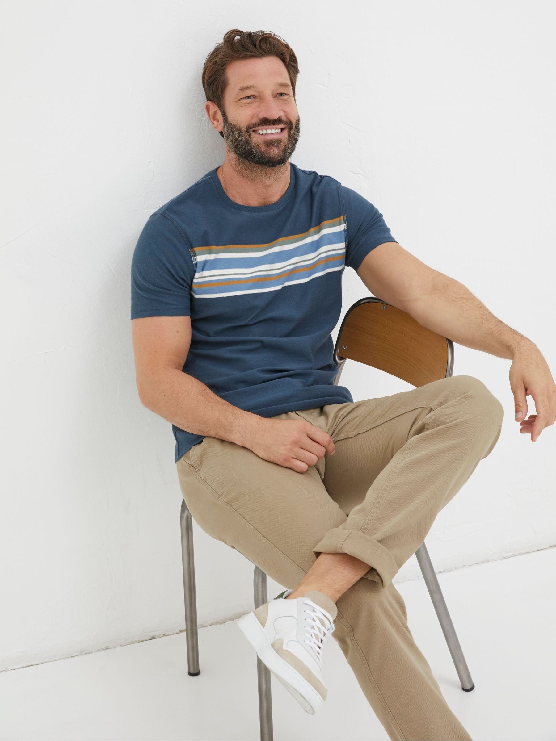 Blue Chest Stripe T-Shirt - Image 4 of 6