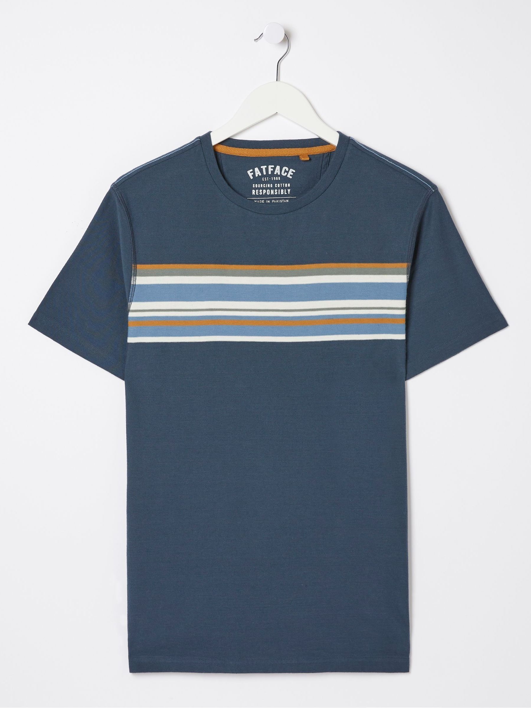 Blue Chest Stripe T-Shirt - Image 6 of 6 Blue Chest Stripe T-Shirt - Image 6 of 6