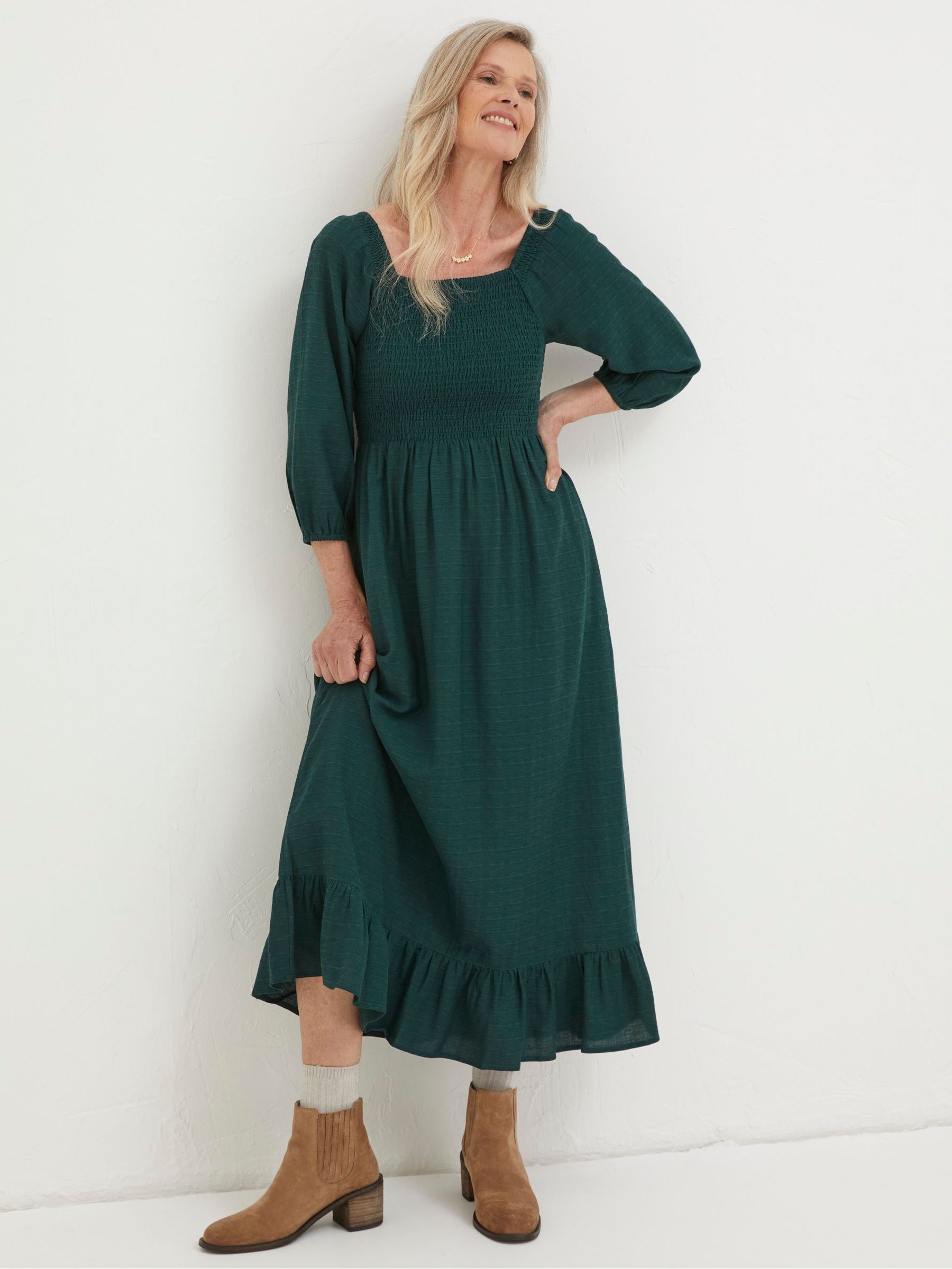 slim fit dress slacks Sage The Label Stretch Knit Midi Dress - Green main image 1