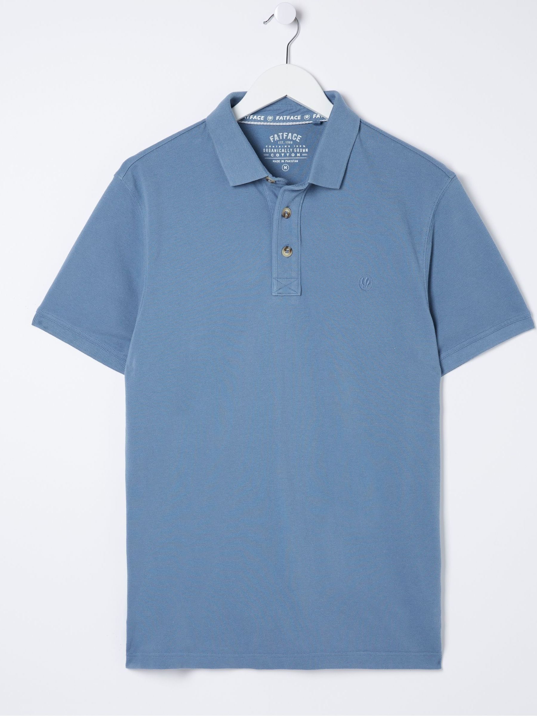 Slate Blue Pique Polo Shirt - Image 5 of 5