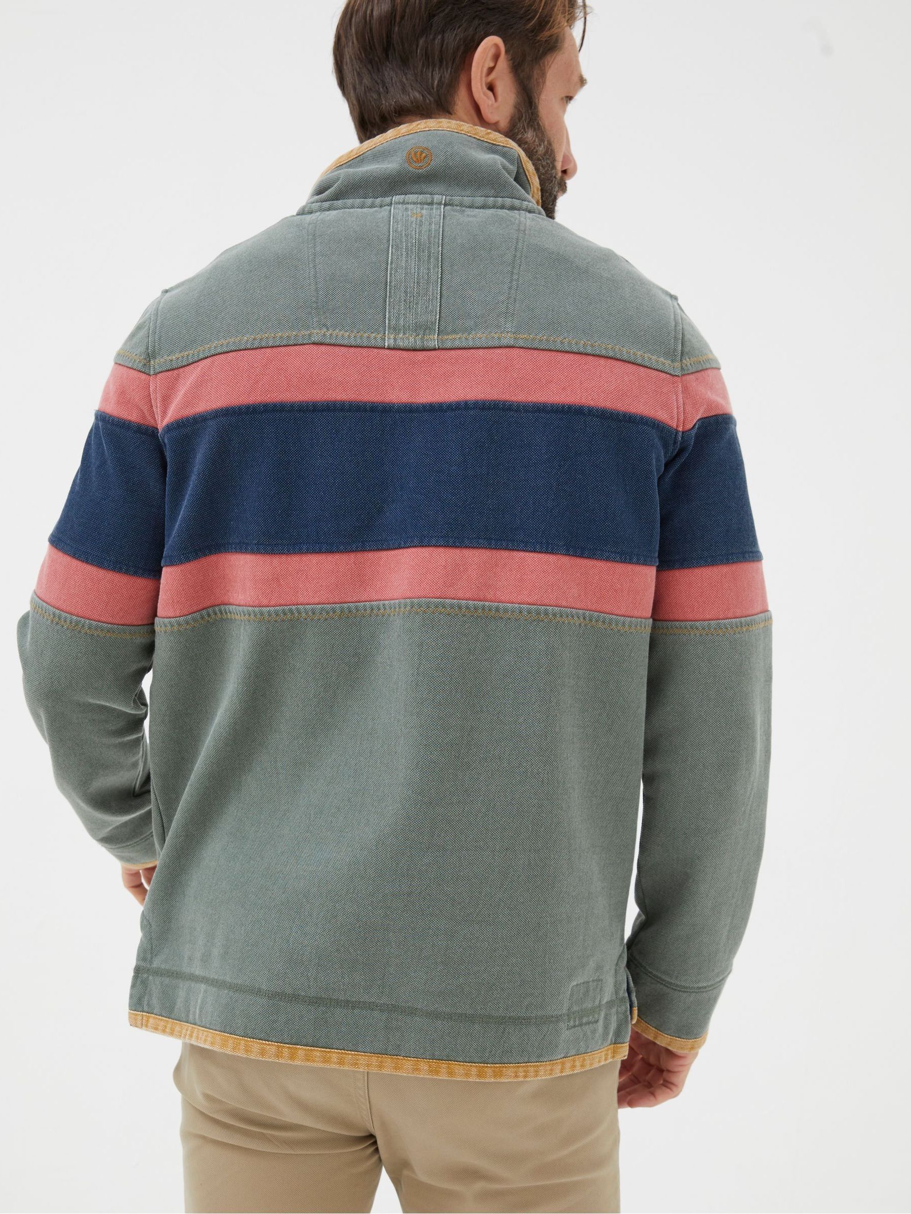 Airlie Green Chest Stripe Sweatshirt - Image 2 of 6 Airlie Green Chest Stripe Sweatshirt - Image 2 of 6