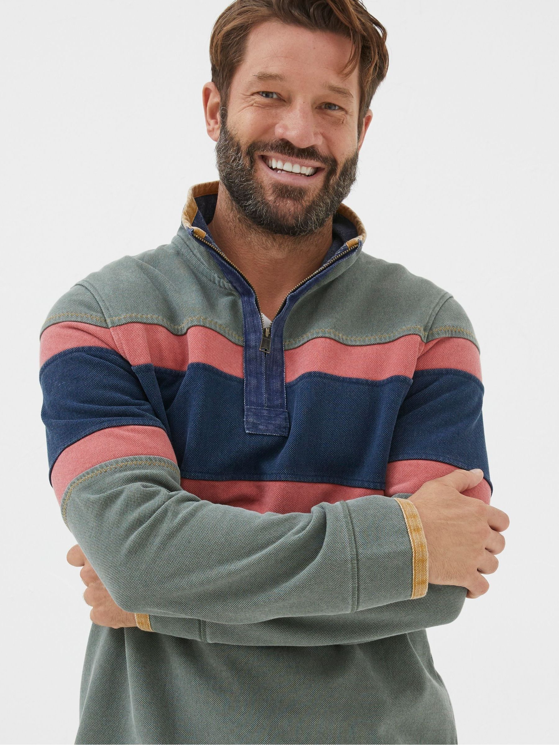 Airlie Green Chest Stripe Sweatshirt - Image 4 of 6