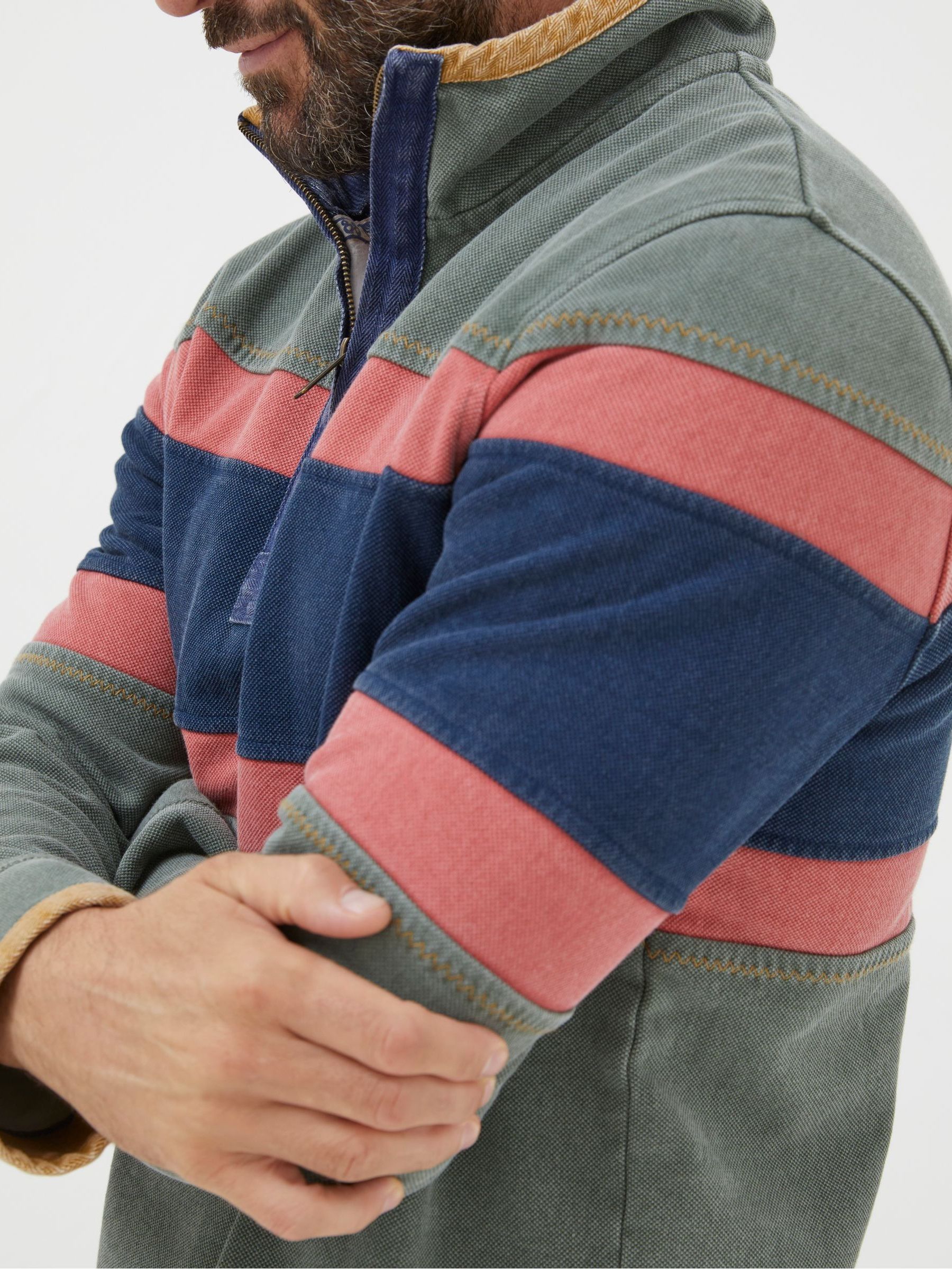 Airlie Green Chest Stripe Sweatshirt - Image 5 of 6