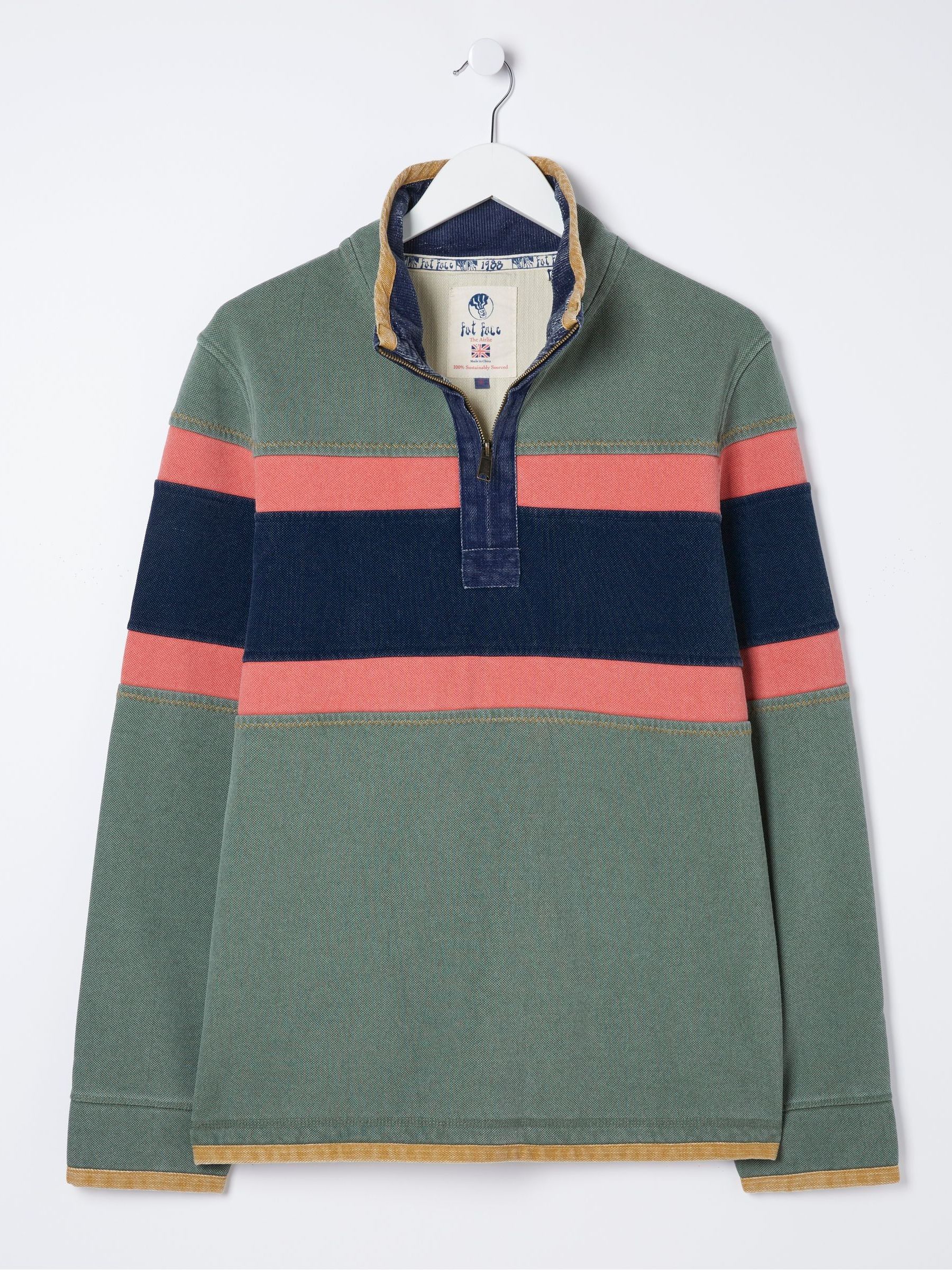 Airlie Green Chest Stripe Sweatshirt - Image 6 of 6 Airlie Green Chest Stripe Sweatshirt - Image 6 of 6