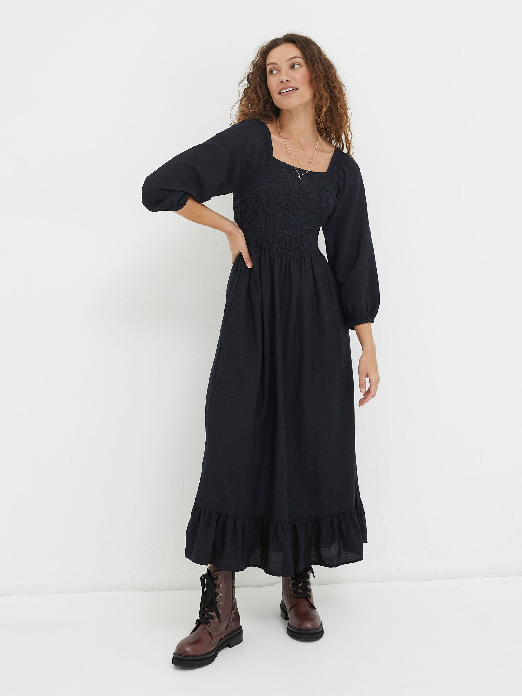 Black Adele Midi Dress - Image 1 of 5 Black Adele Midi Dress - Image 1 of 5