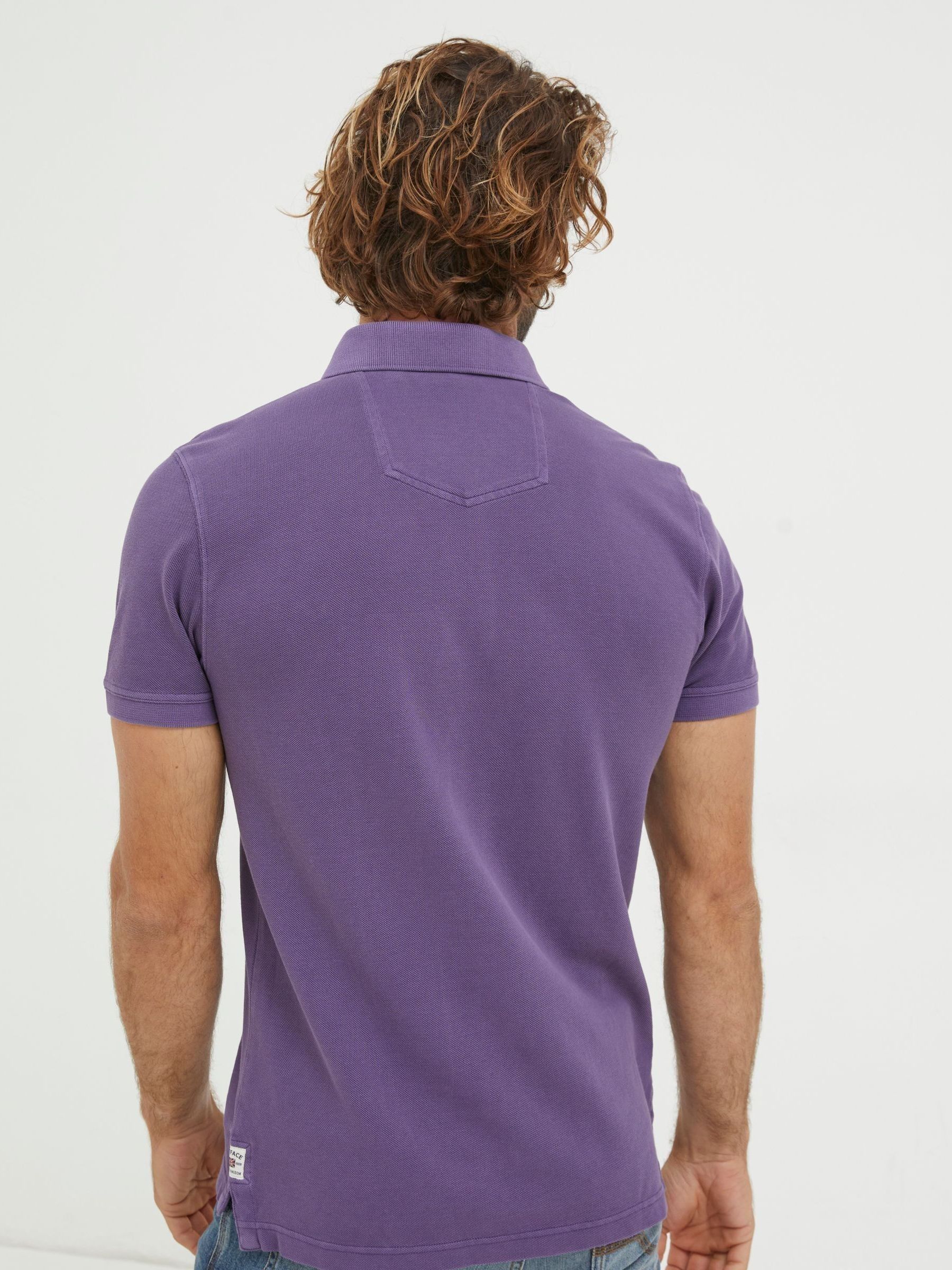 Purple Pique Polo Shirt - Image 2 of 5 Purple Pique Polo Shirt - Image 2 of 5