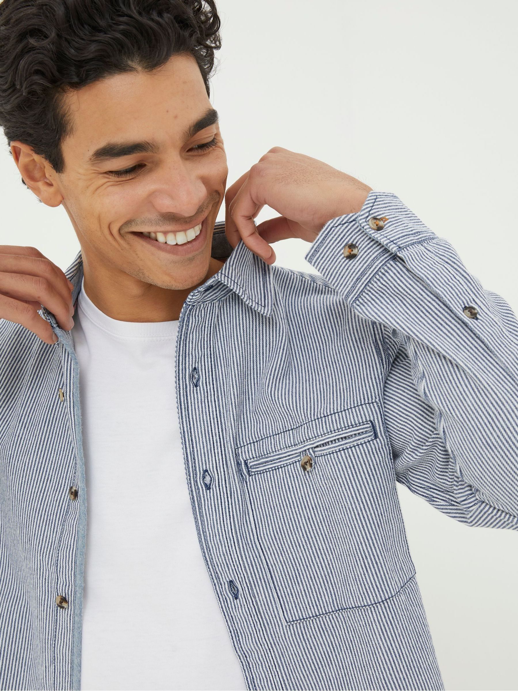 Blue Long Sleeve Nacton Stripe Shirt - Image 3 of 5