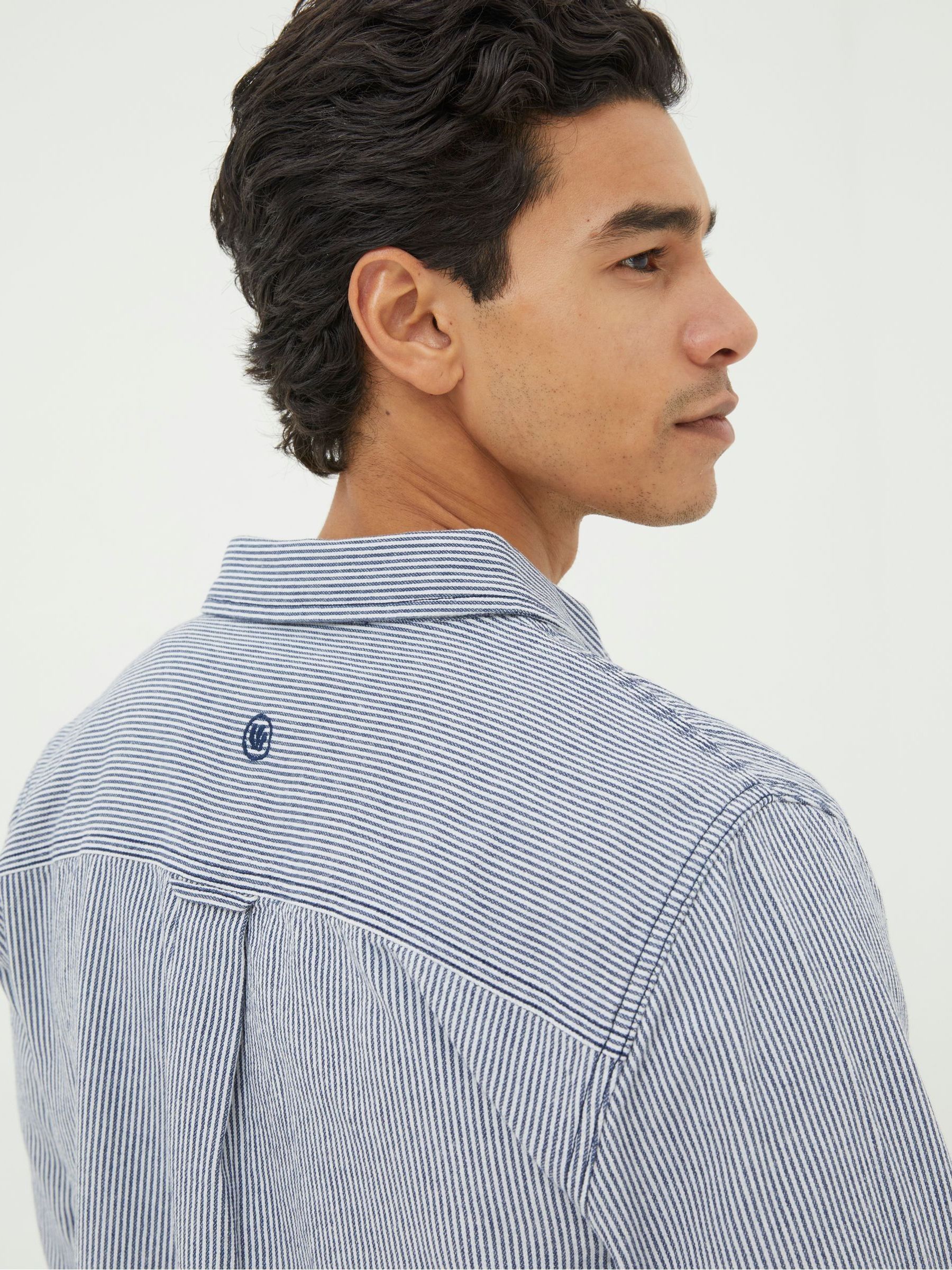 Blue Long Sleeve Nacton Stripe Shirt - Image 4 of 5