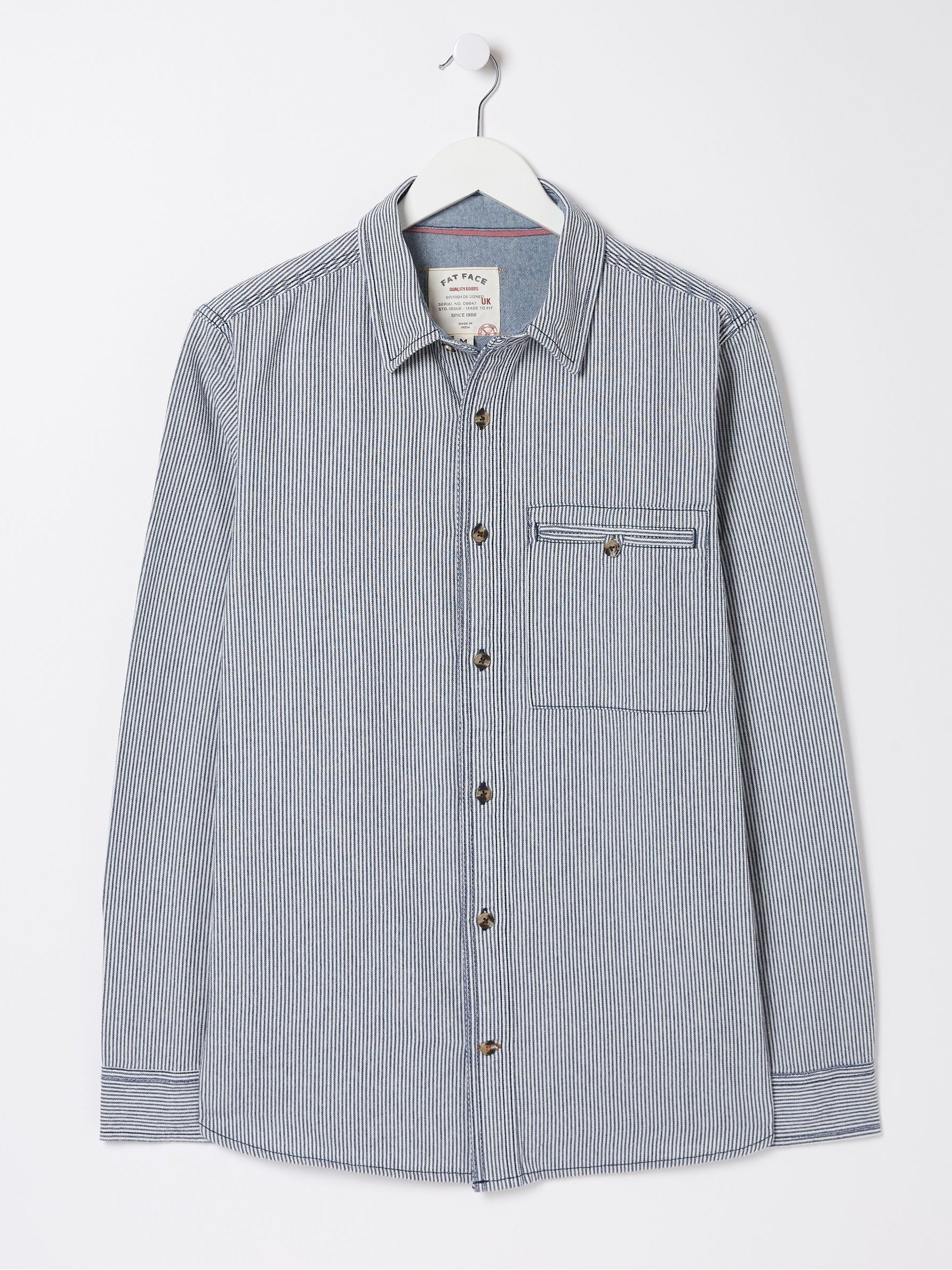 Blue Long Sleeve Nacton Stripe Shirt - Image 5 of 5