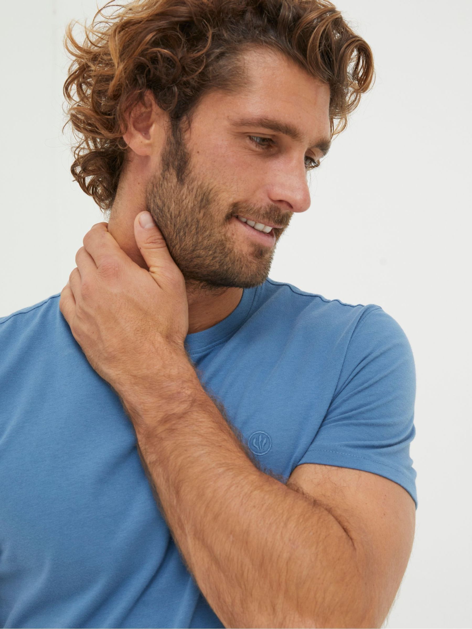 Lulworth Mid Blue Crew T-Shirt - Image 3 of 5