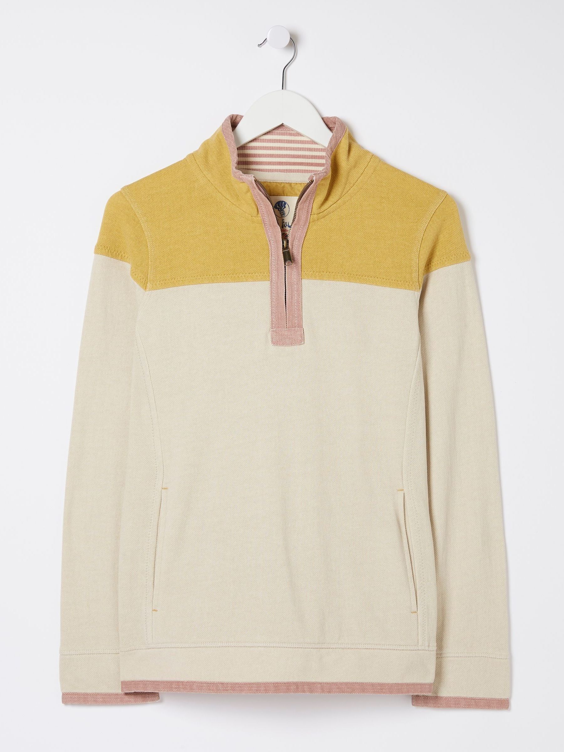 Airlie Yellow Colour Block Sweatshirt - Image 5 of 5