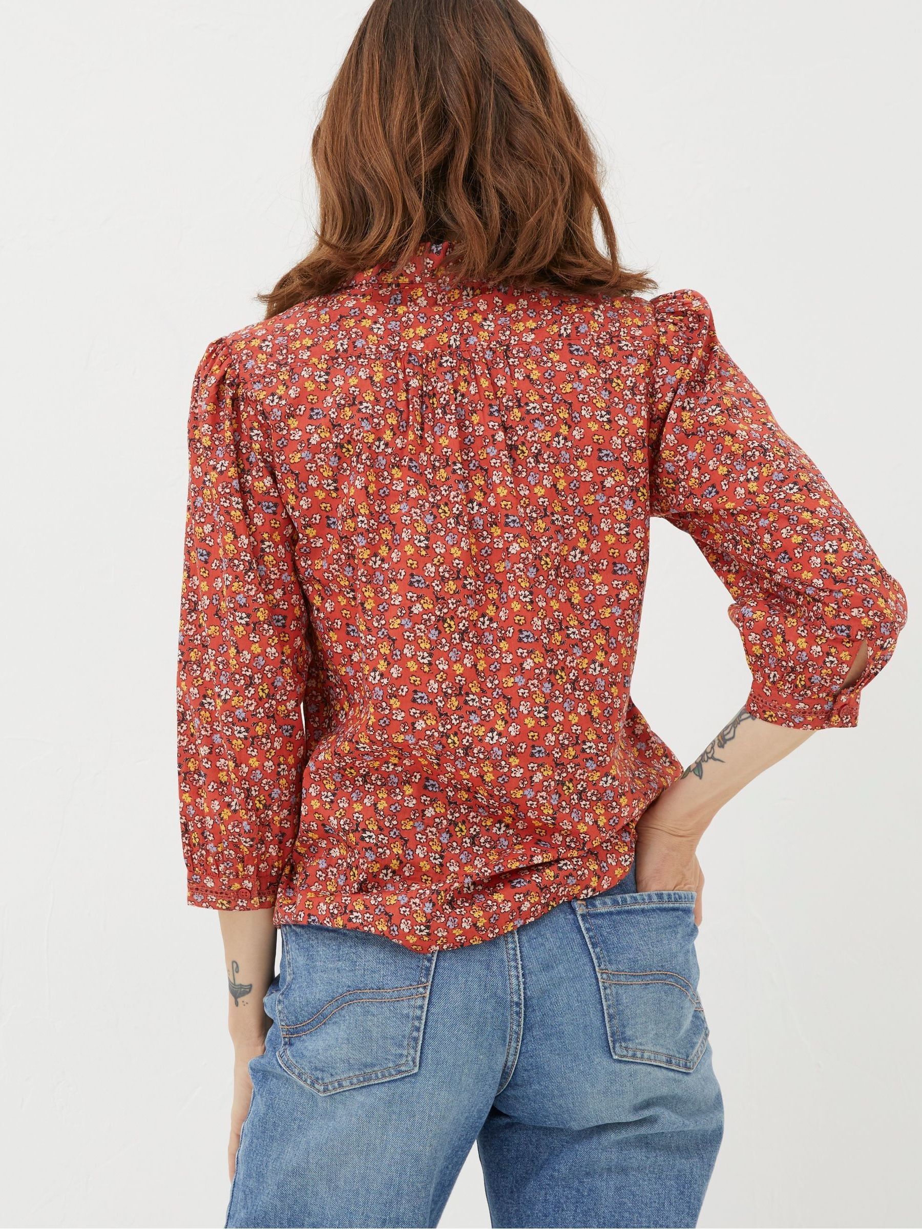 Red Gradient Floral Shirt - Image 2 of 5