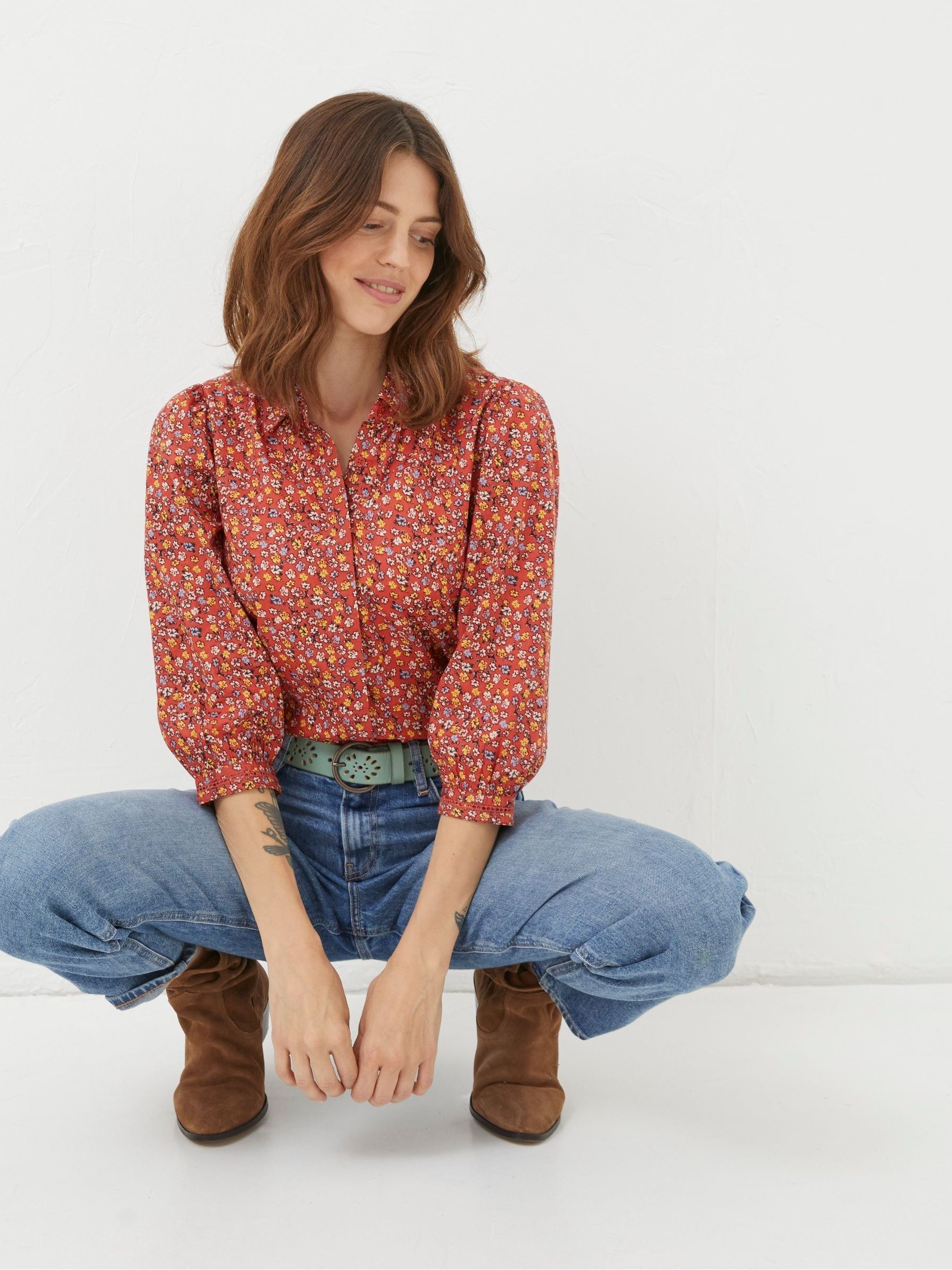 Red Gradient Floral Shirt - Image 3 of 5