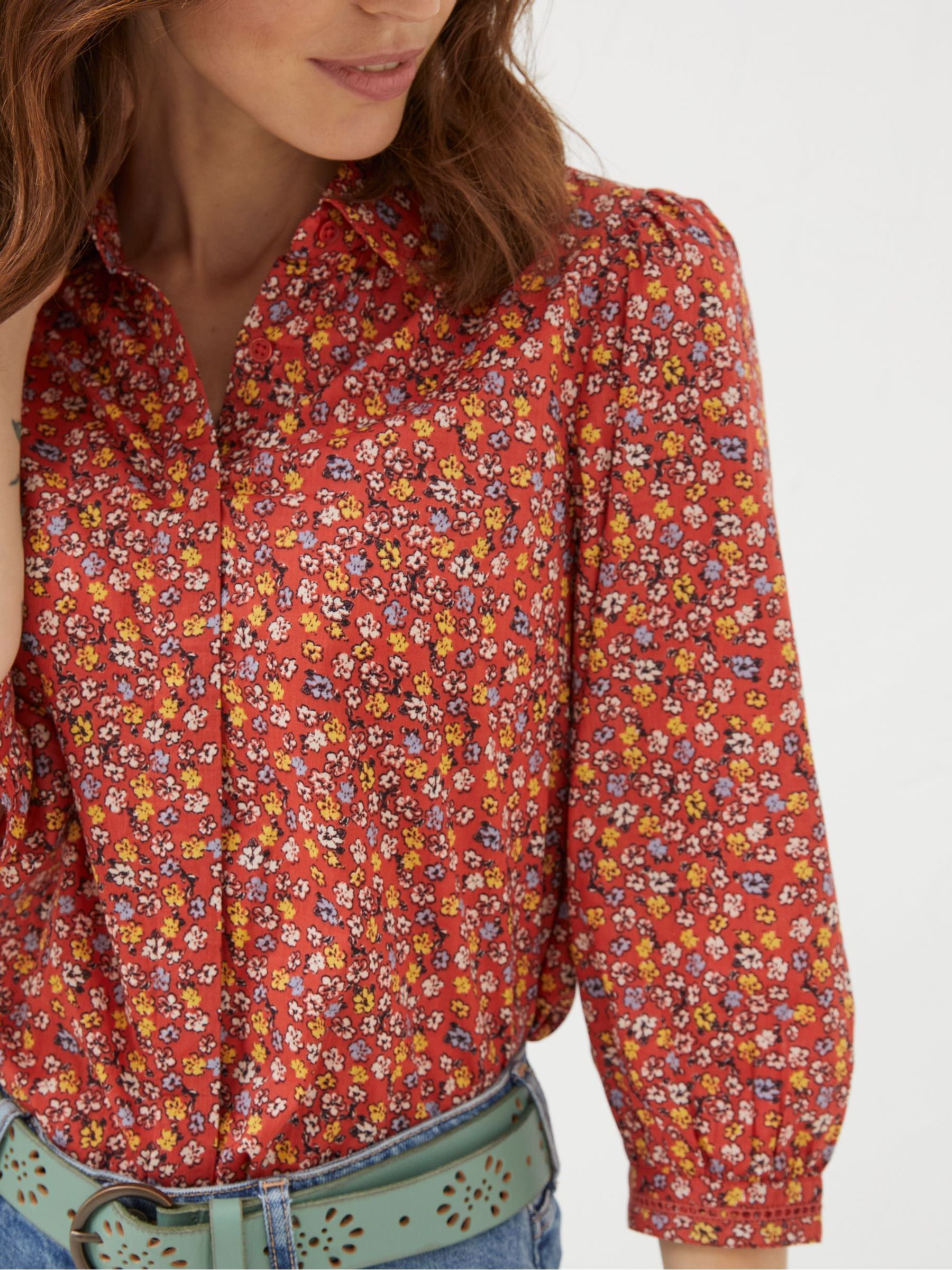 Red Gradient Floral Shirt - Image 4 of 5