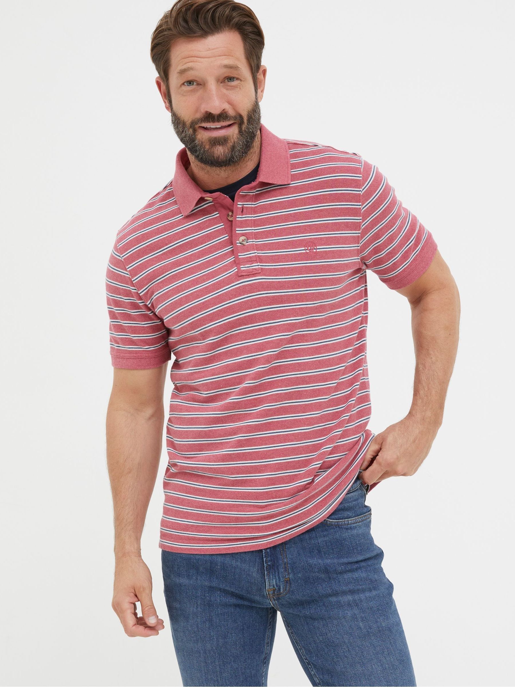 Pink Stripe Polo Shirt - Image 1 of 5