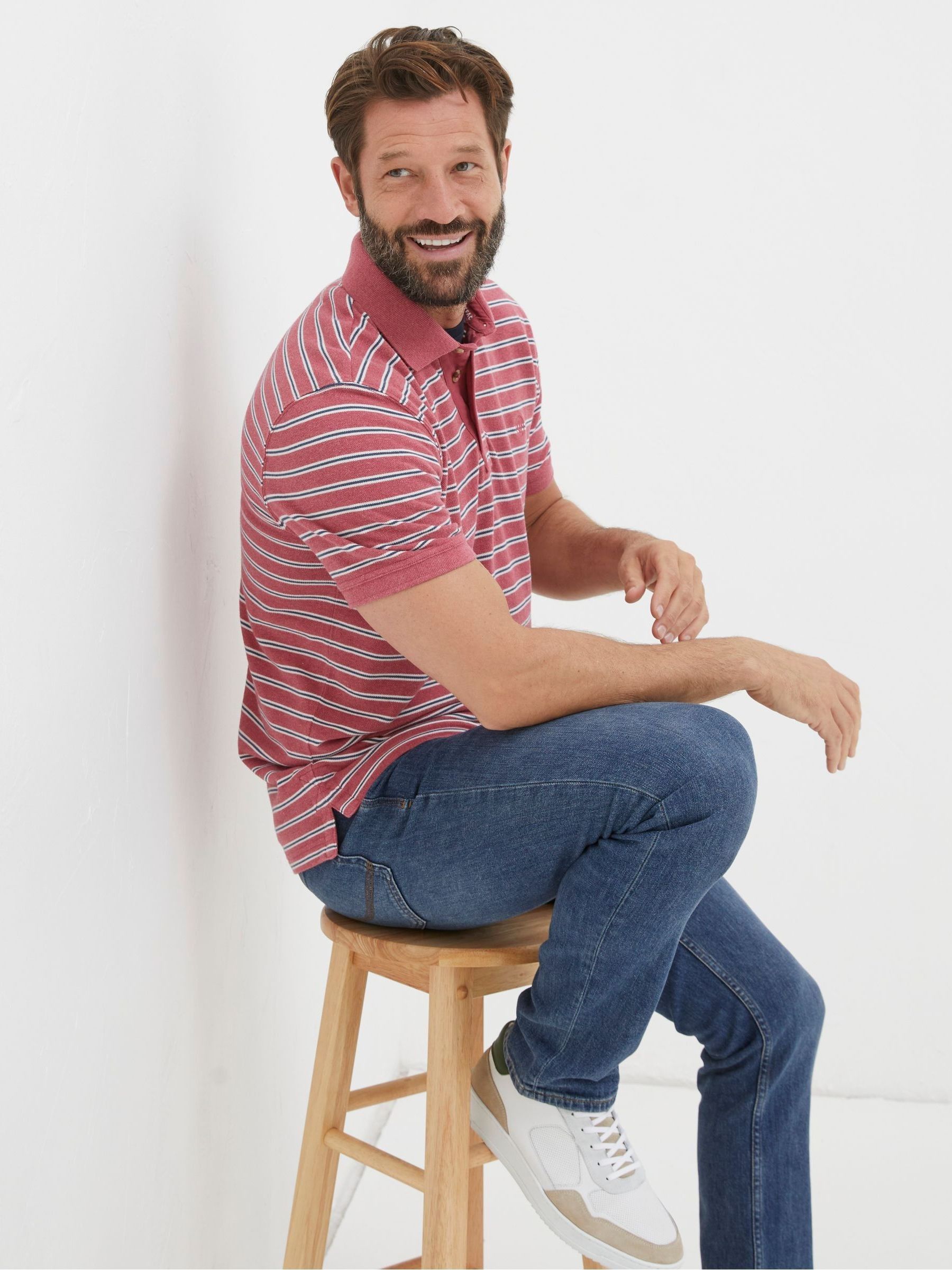 Pink Stripe Polo Shirt - Image 3 of 5