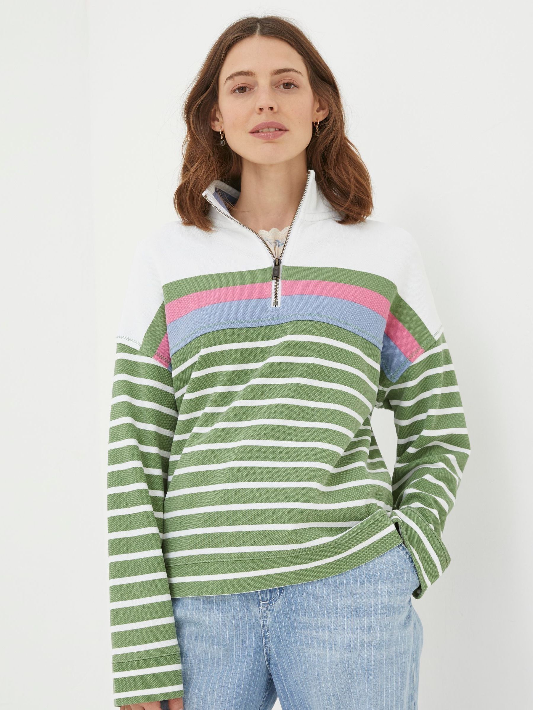 Green Relaxed Airlie Stripe Sweatshirt - Image 1 of 5