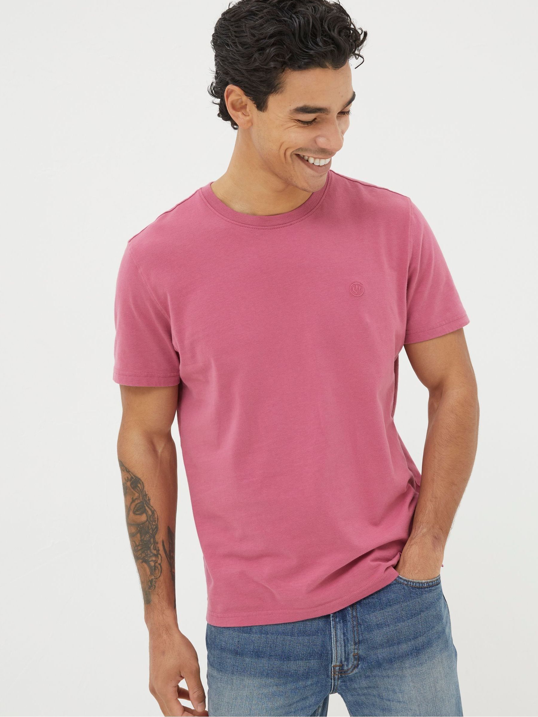 Lulworth Pink Crew T-Shirt - Image 1 of 5 Lulworth Pink Crew T-Shirt - Image 1 of 5