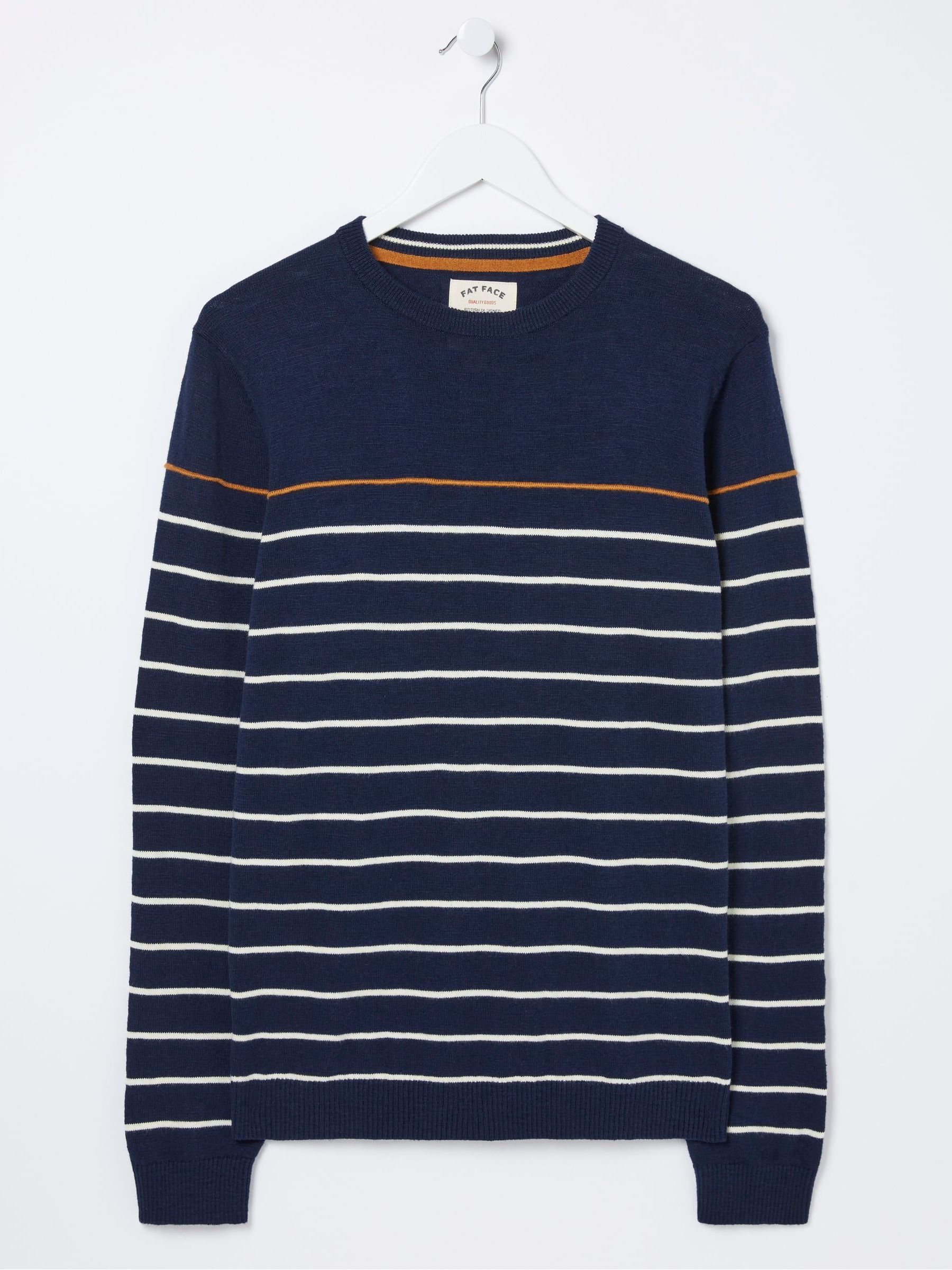 Braunton Blue Stripe Crew Jumper - Image 4 of 4