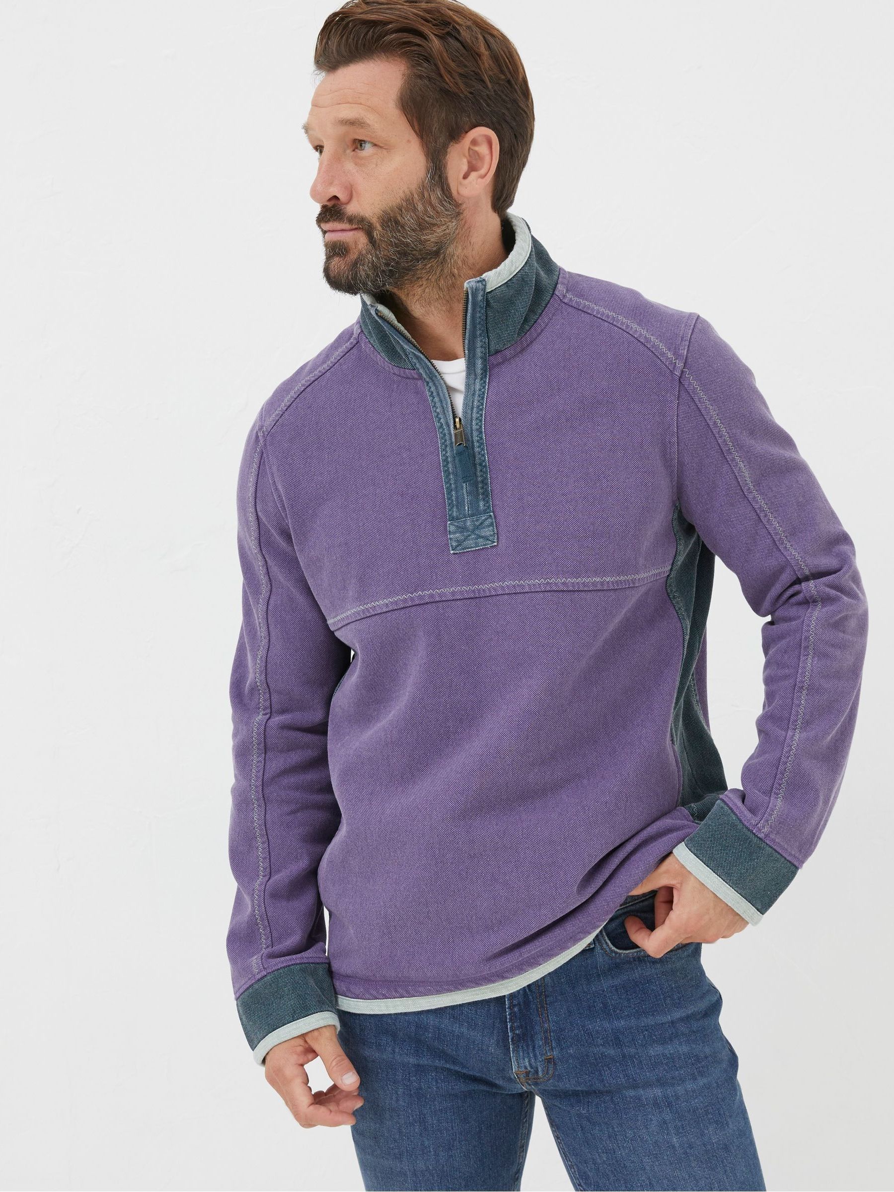 Airlie Purple Pocket Sweatshirt - Image 1 of 5