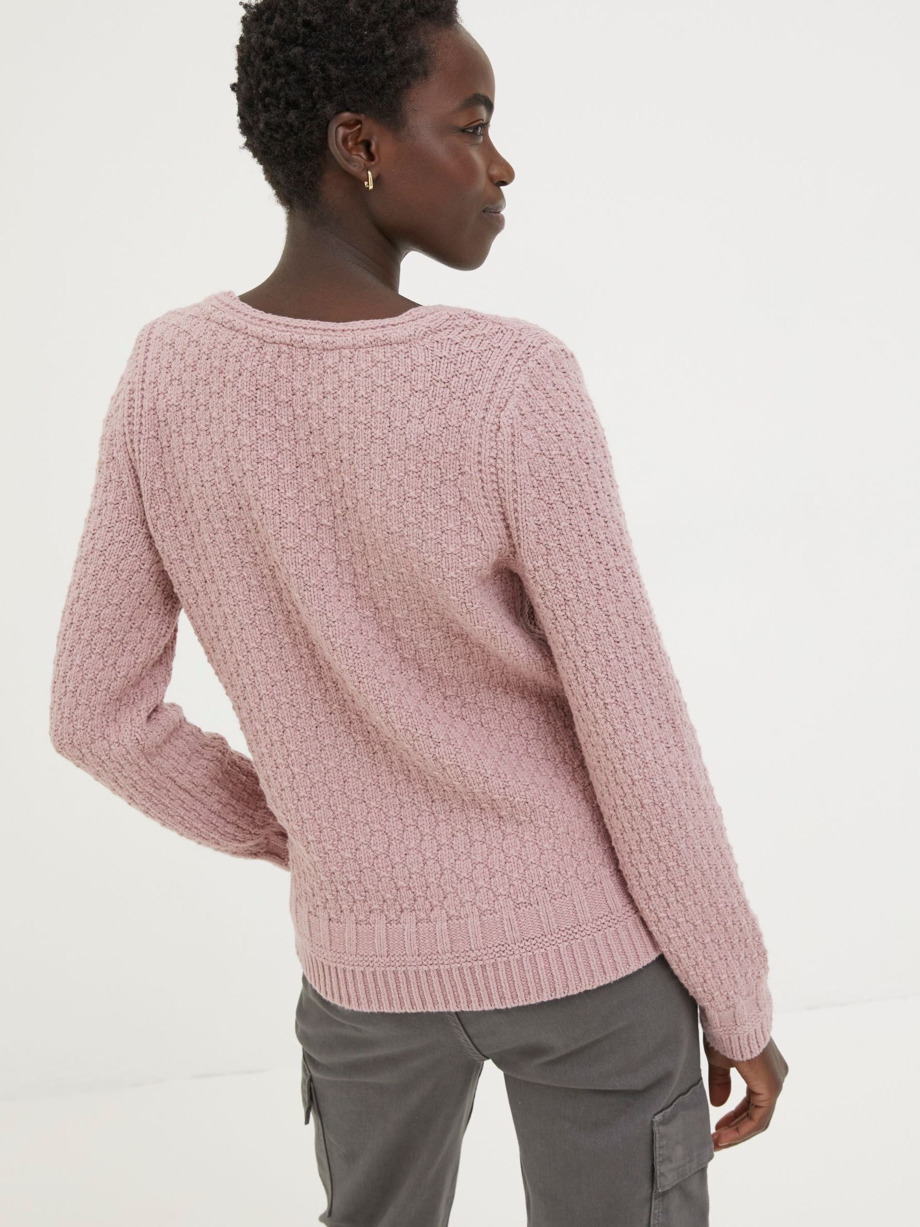 Josie Pink V-Neck Jumper - Image 2 of 4