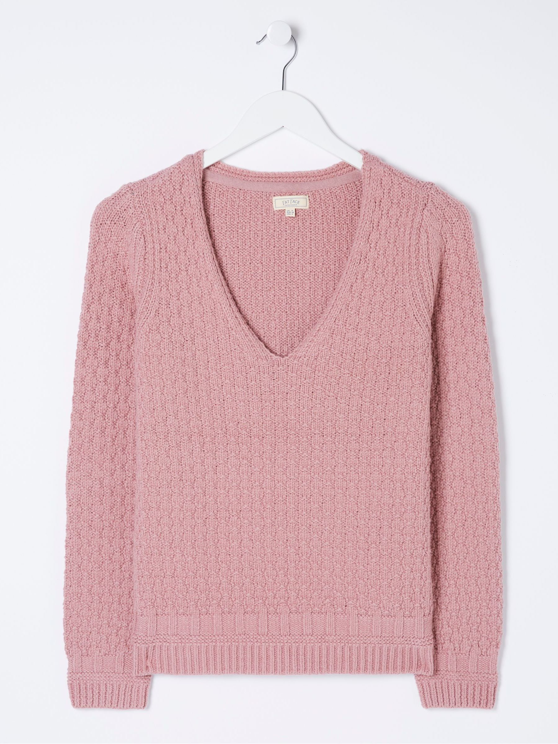 Josie Pink V-Neck Jumper - Image 4 of 4