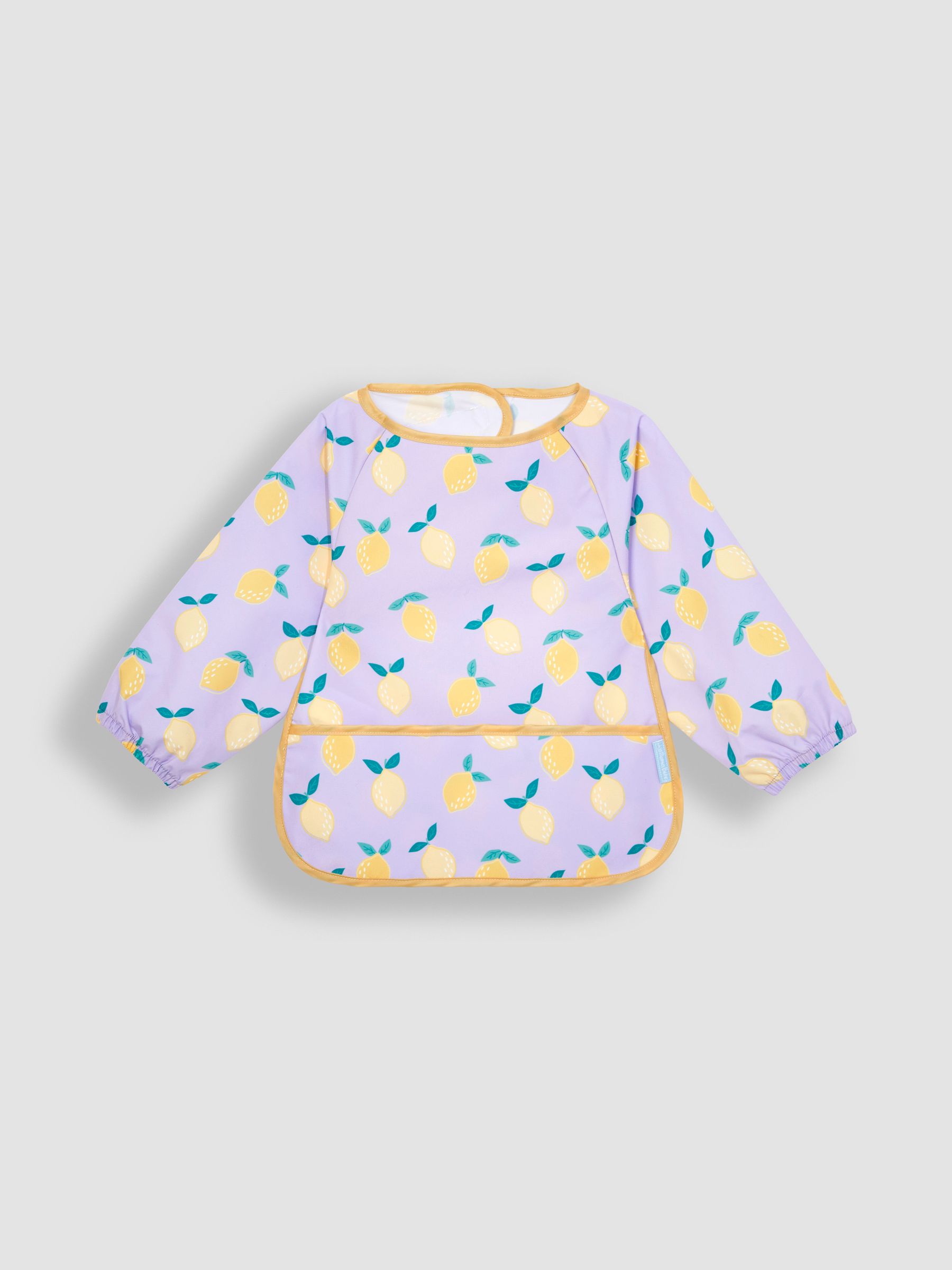 Lilac Purple Lemon Zebra Print Deluxe Sleeved Bib - Image 3 of 5