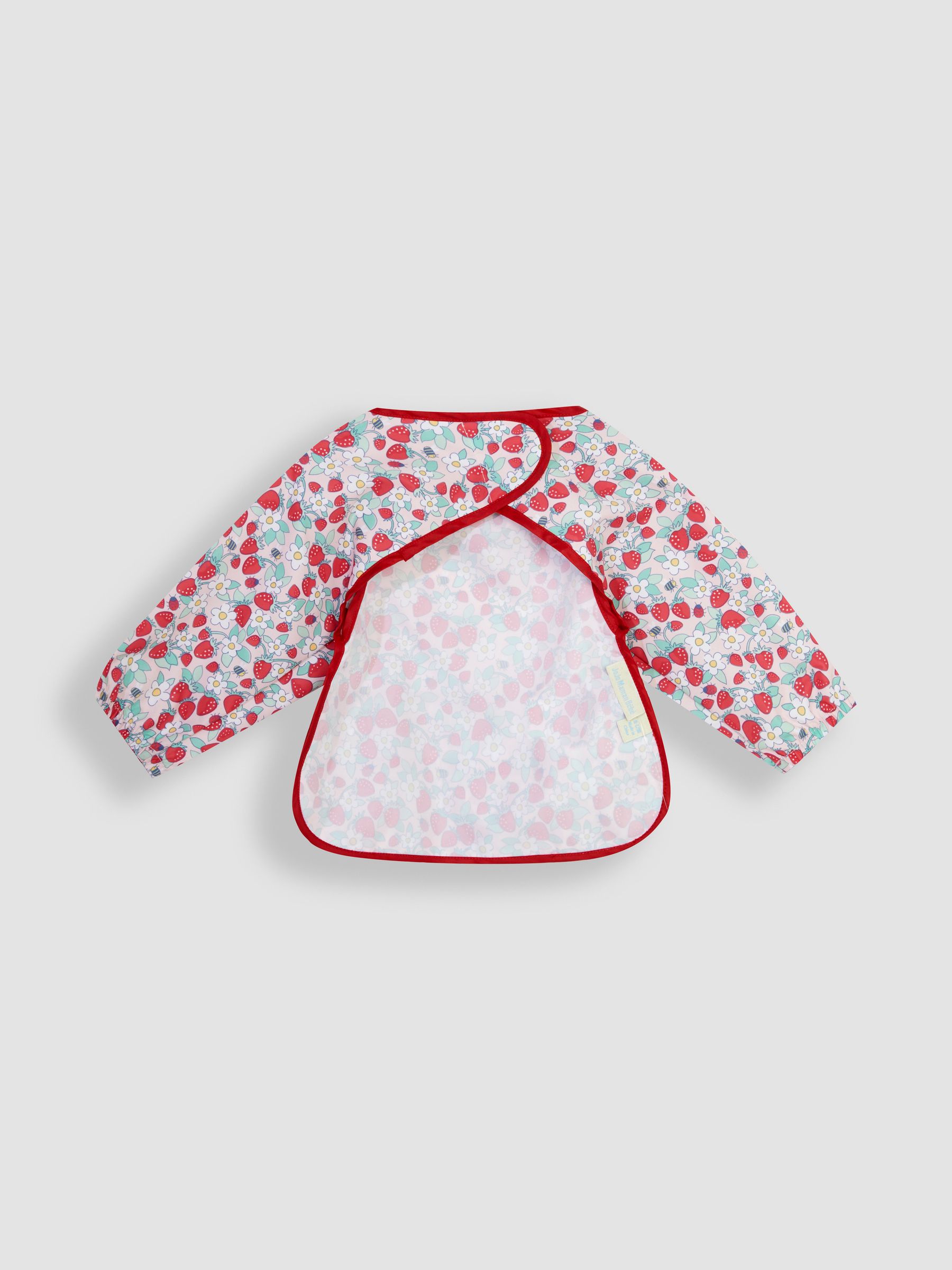 Pink Strawberry Zebra Print Deluxe Sleeved Bib - Image 2 of 3
