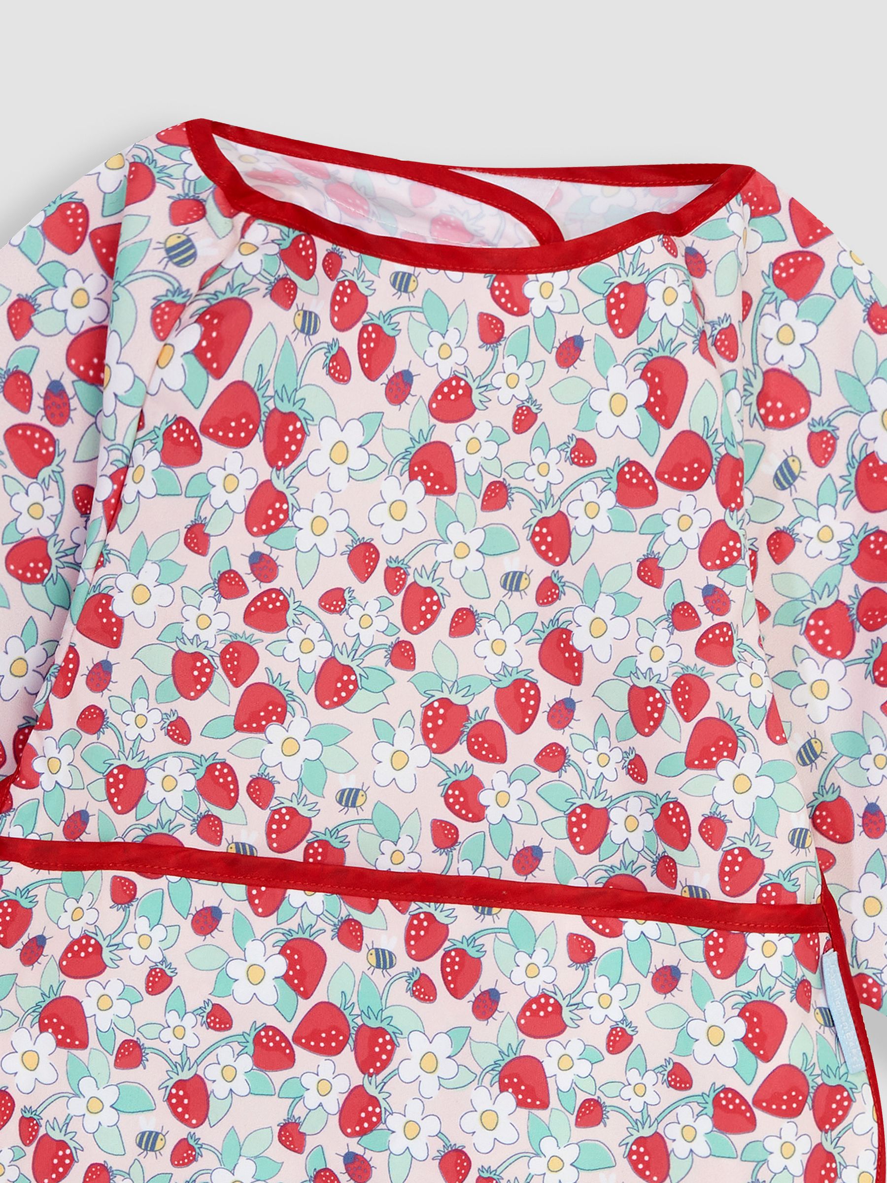 Pink Strawberry Zebra Print Deluxe Sleeved Bib - Image 3 of 3