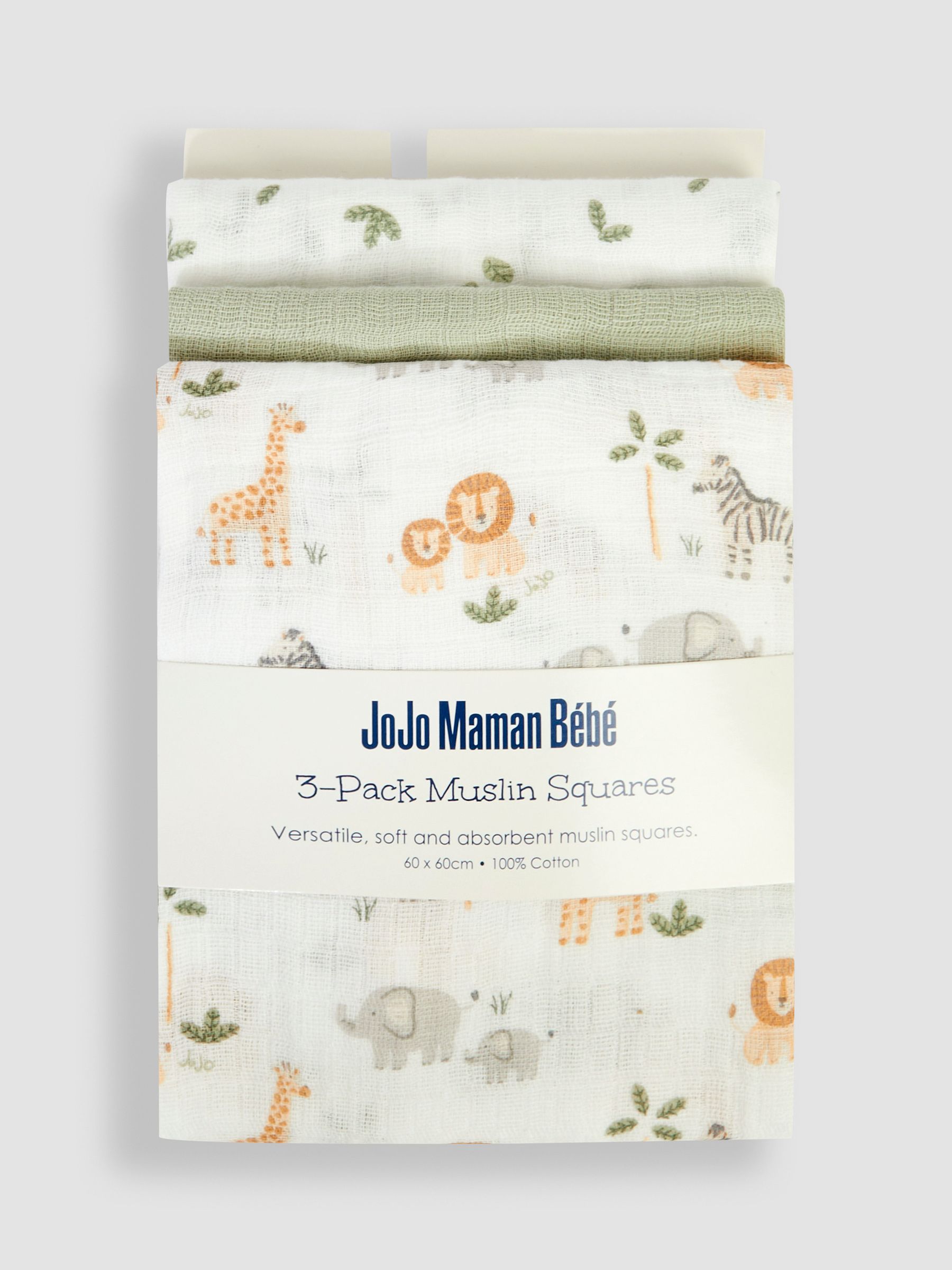 Soft Safari 3-Pack Muslin Squares - Image 3 of 3