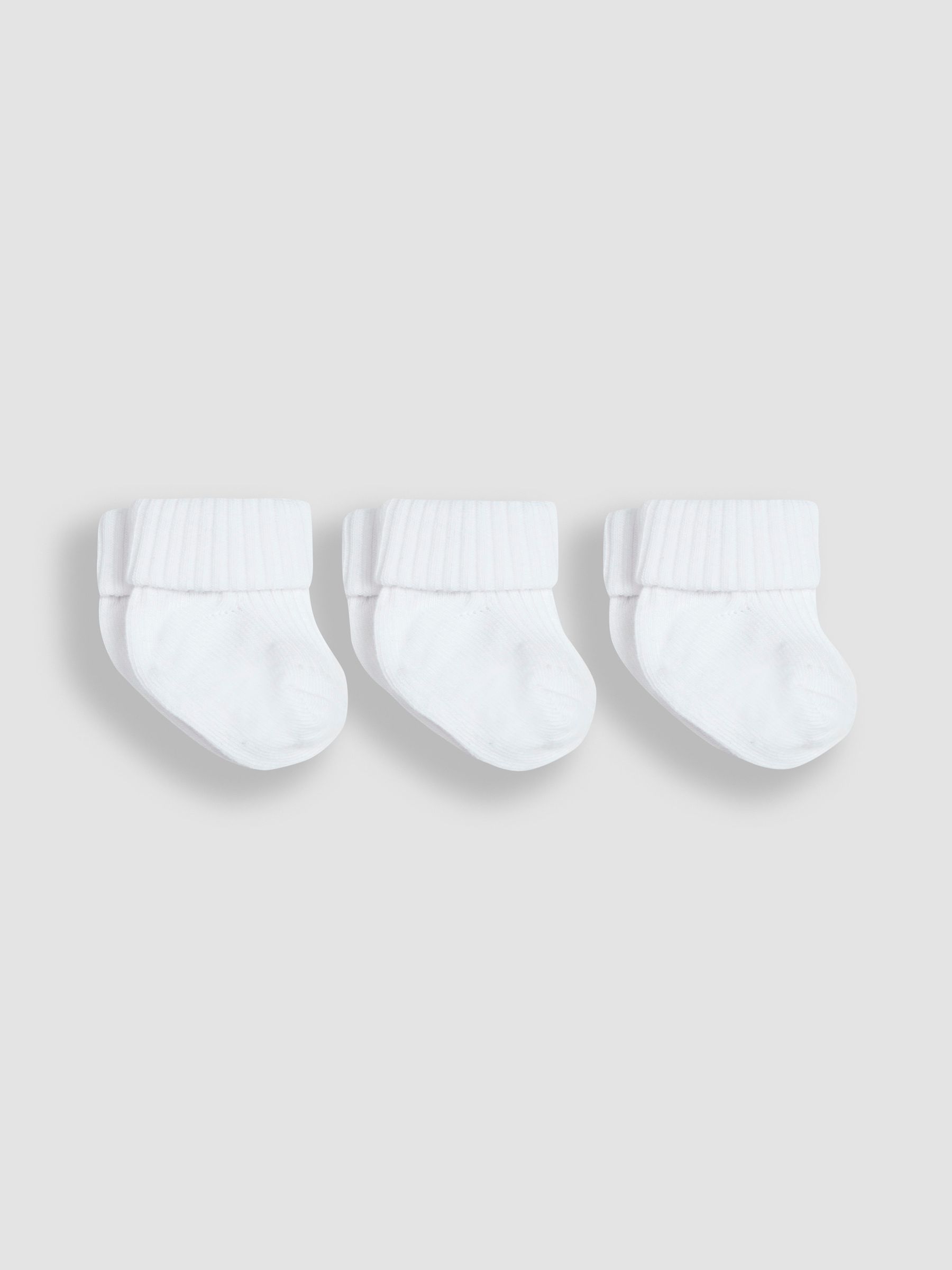3-Pack Rib Baby Socks in White - Image 1 of 2