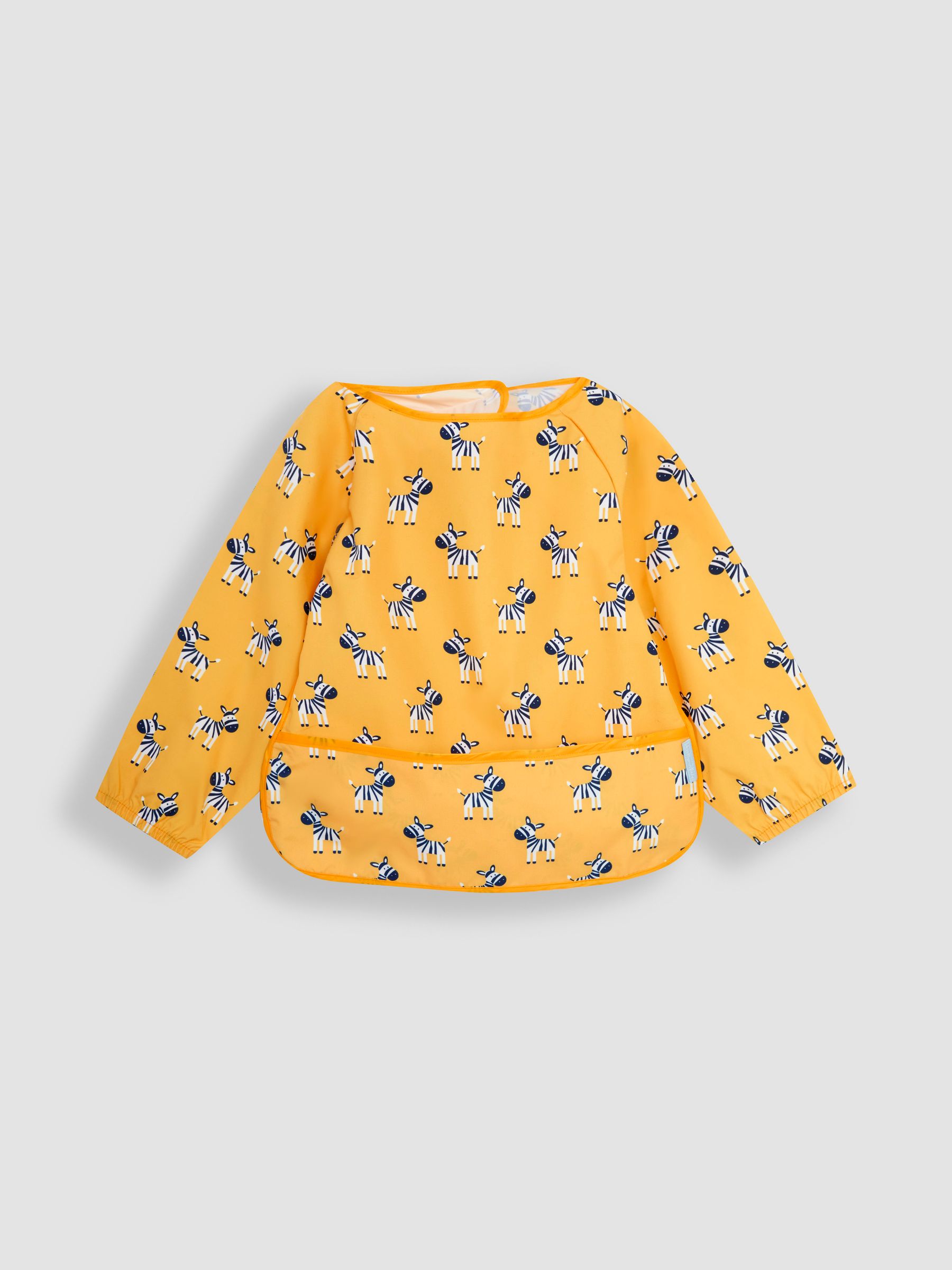 Mustard Yellow Zebra Deluxe Sleeved Bib - Image 1 of 3