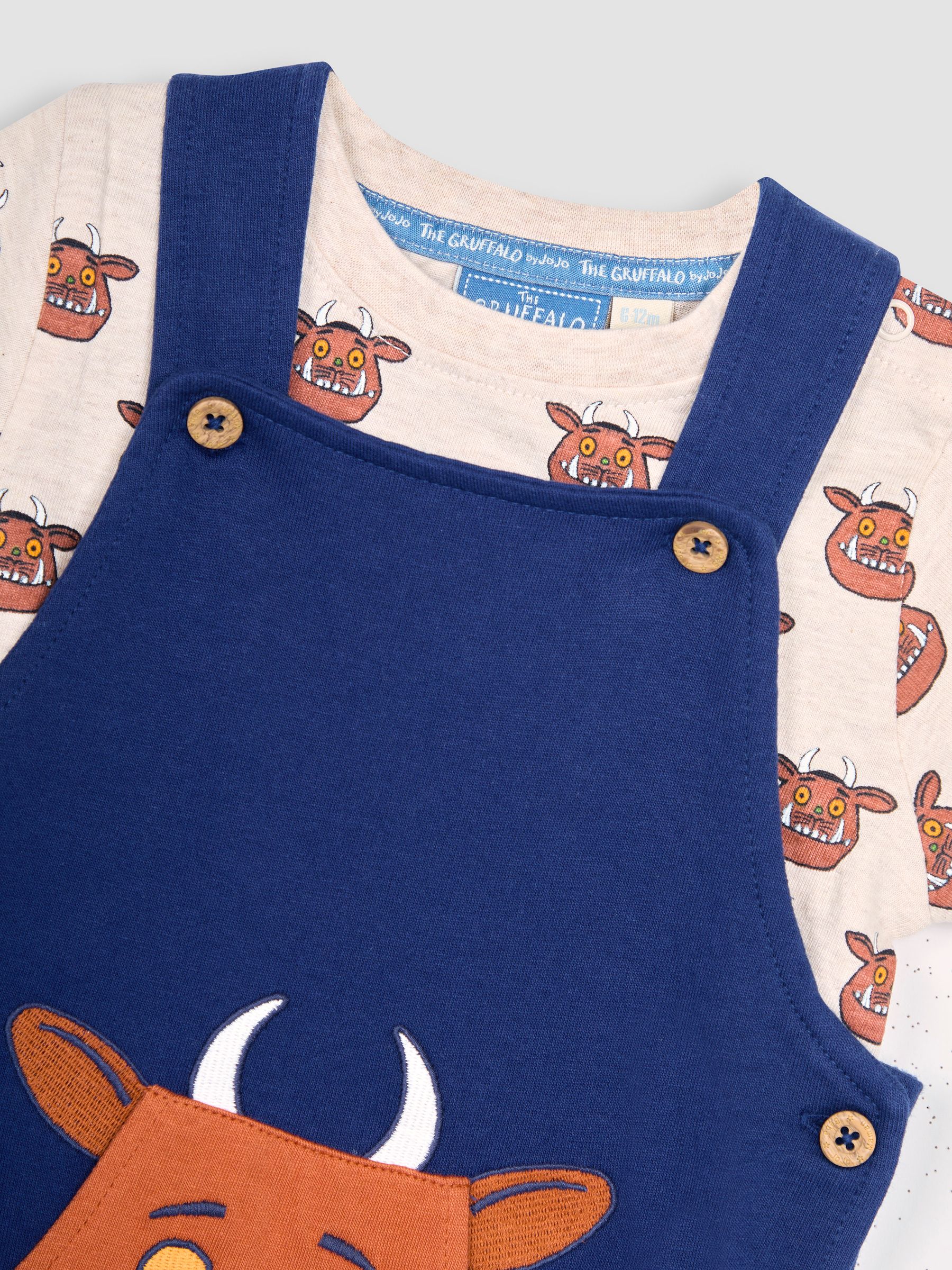 2-Piece Gruffalo Dungarees & T-Shirt Set in Navy - Image 5 of 5