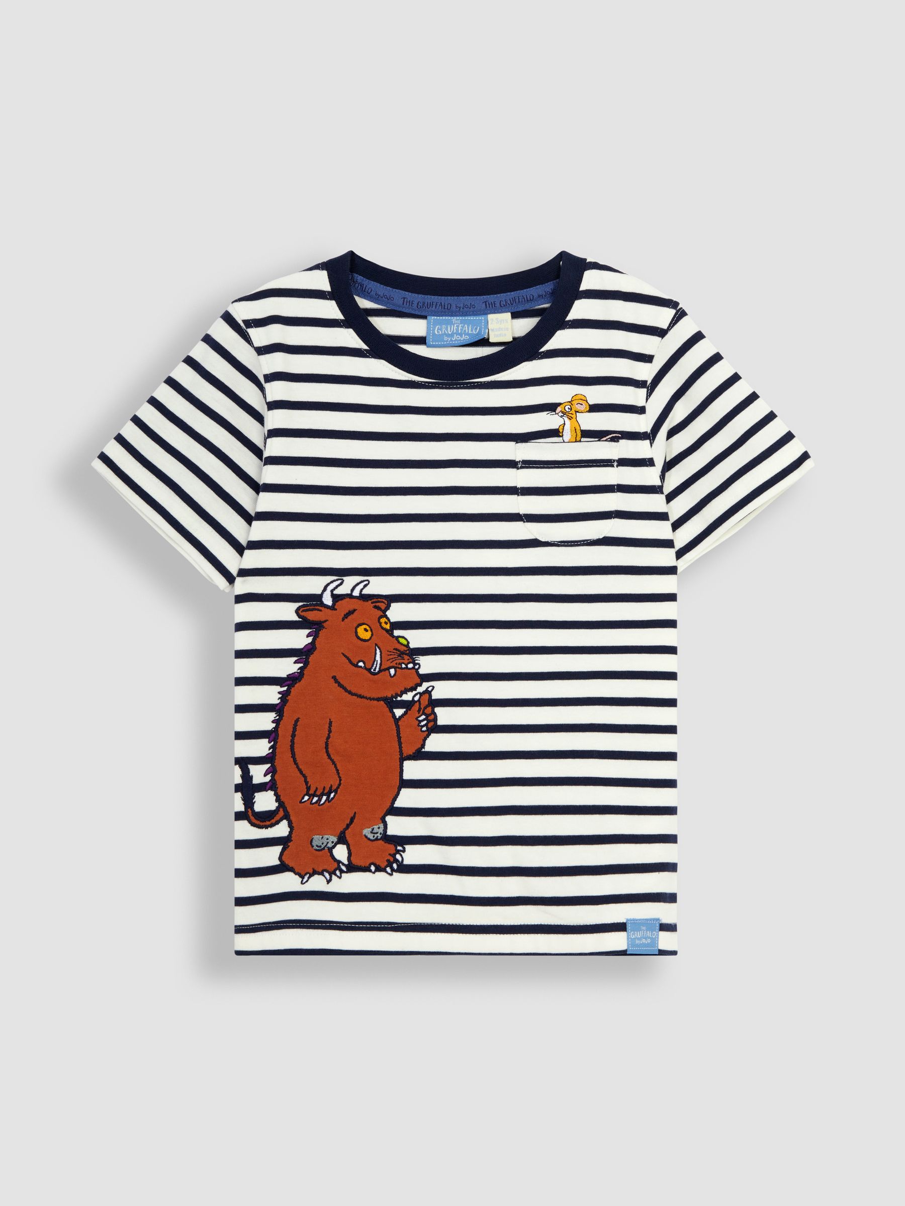 Gruffalo Appliqué T-Shirt in Ecru Navy Stripe - Image 1 of 5