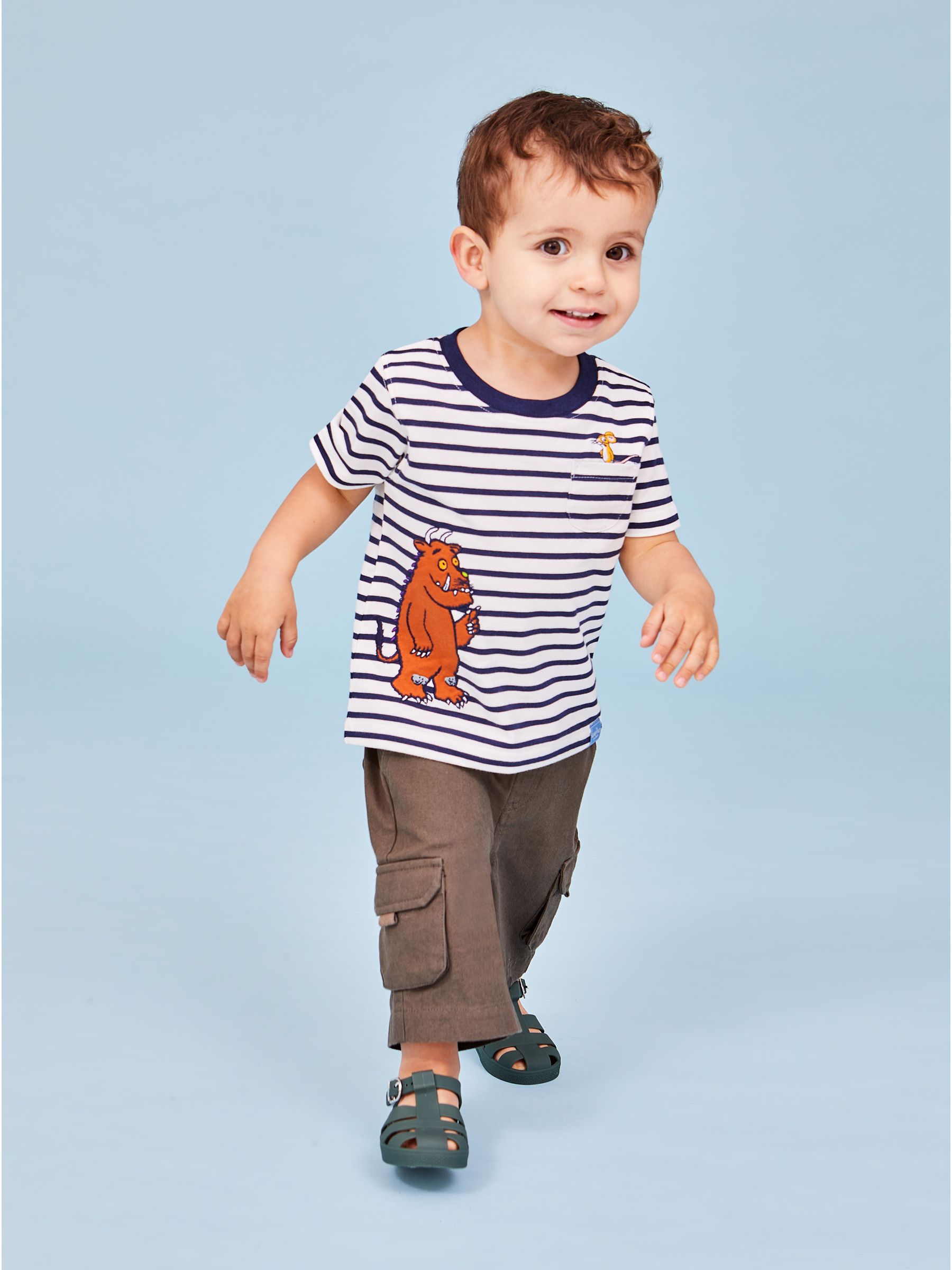 Gruffalo Appliqué T-Shirt in Ecru Navy Stripe - Image 5 of 5