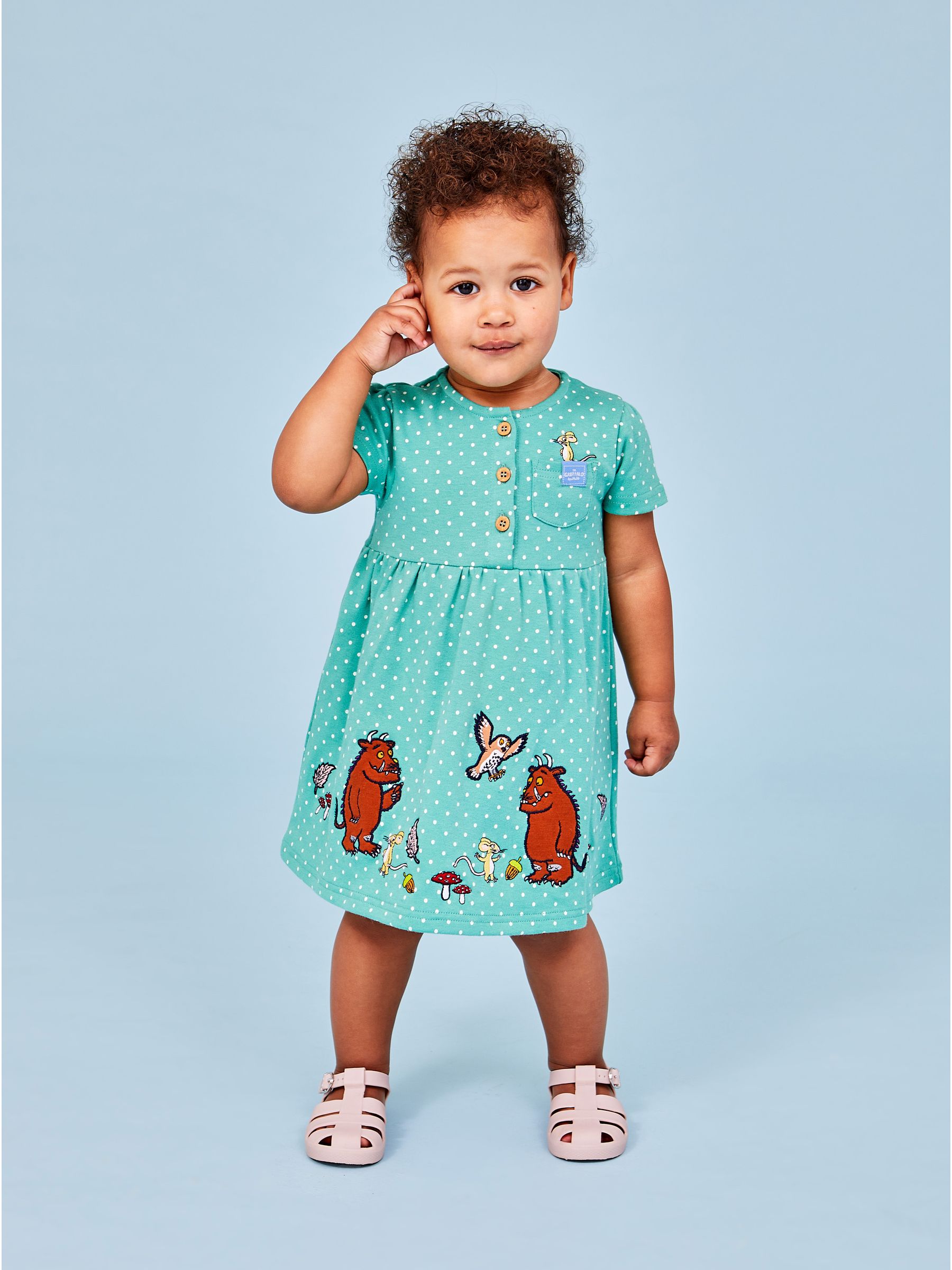 Green Gruffalo Applique Button Front Dress - Image 2 of 6